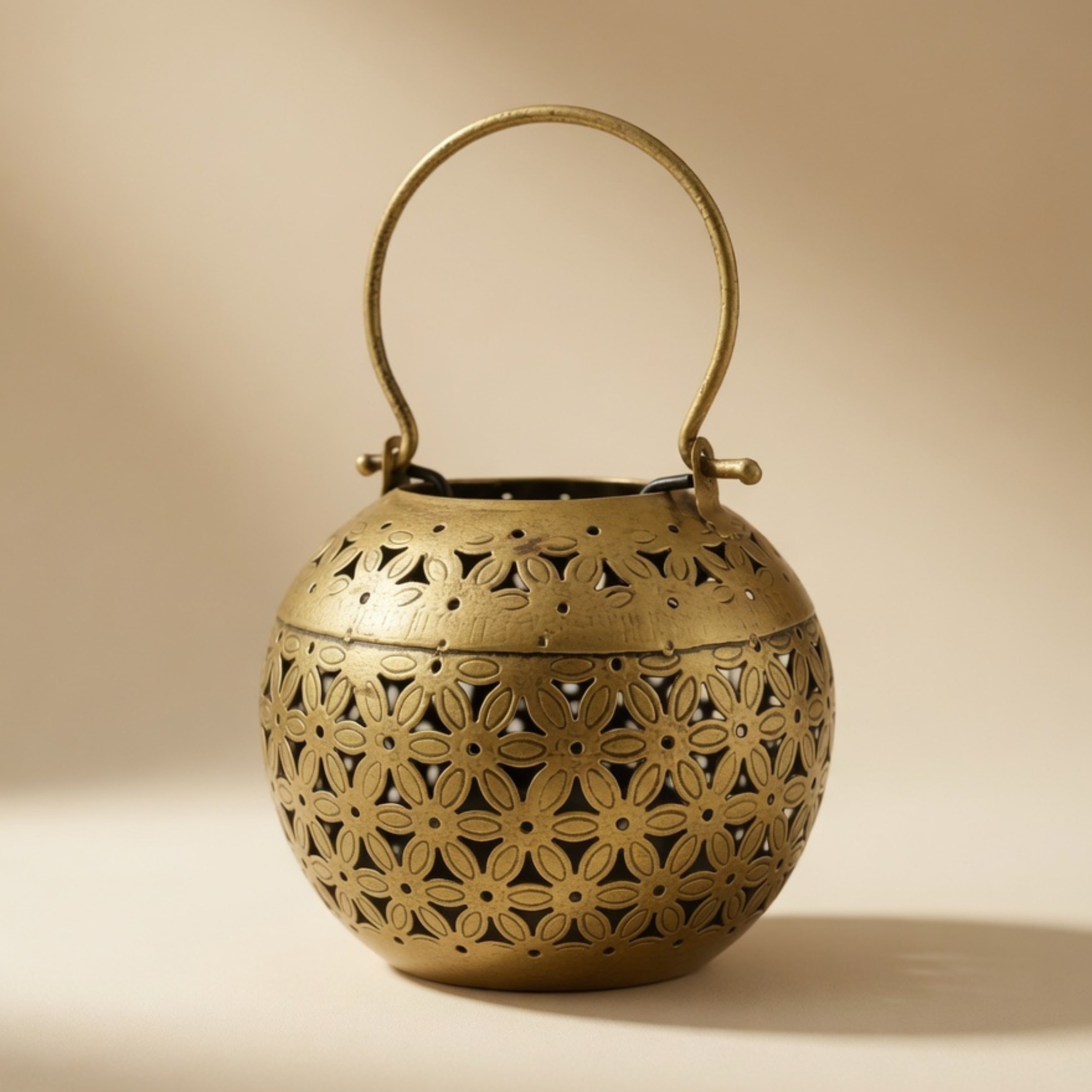 Handcrafted Candle Lotta Lantern – Vintage Metal Hanging Tea Light Holder Home Decor | Gulabi Craft