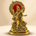 Gulabi Craft Handcrafted Saraswati Maa Idol – Antique Gold Metal Statue for Pooja Room, Study Decor & Gifting