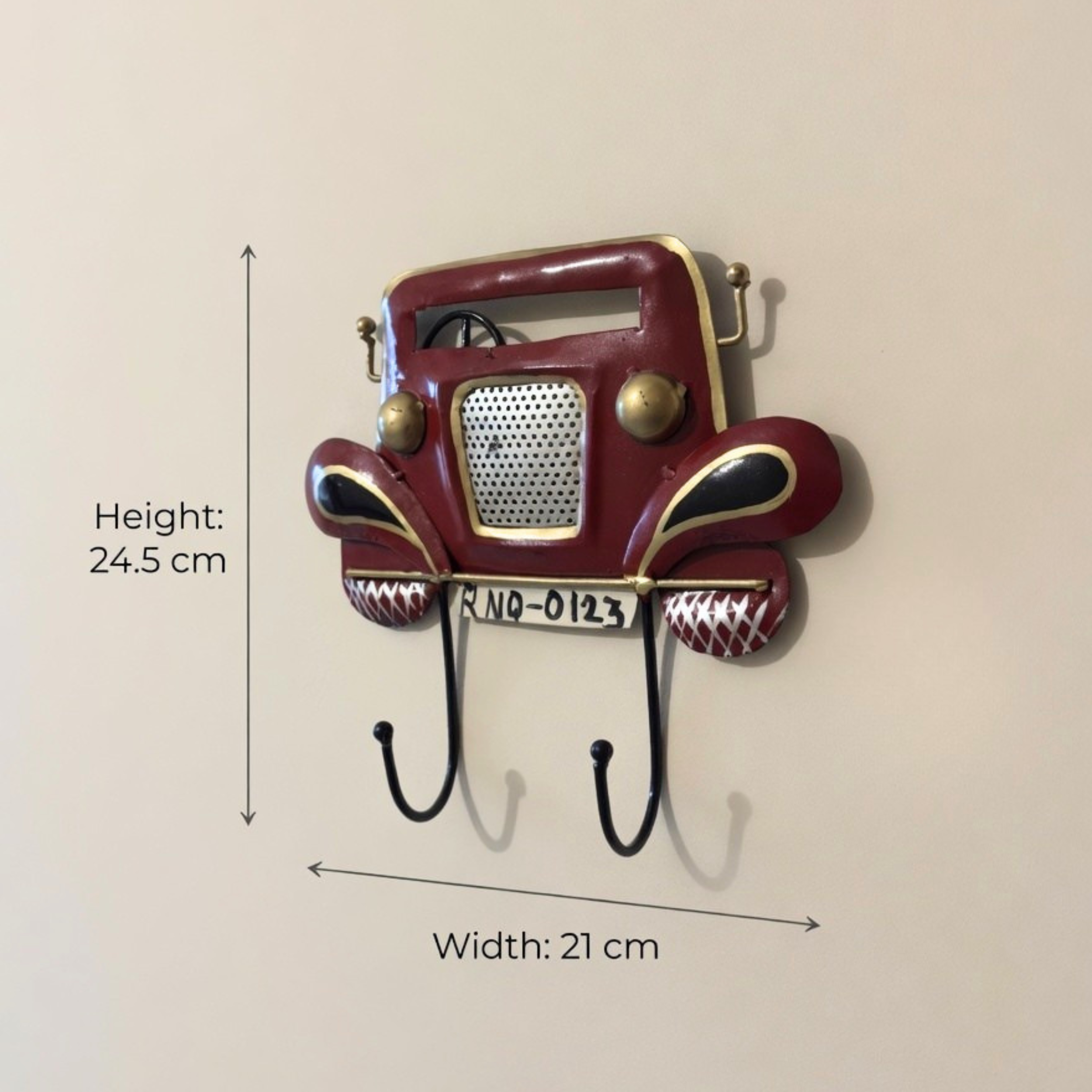 Handcrafted Vintage Car Key Holder – Retro Metal Wall Hook for Entryway Decor & Gifting | Gulabi Craft