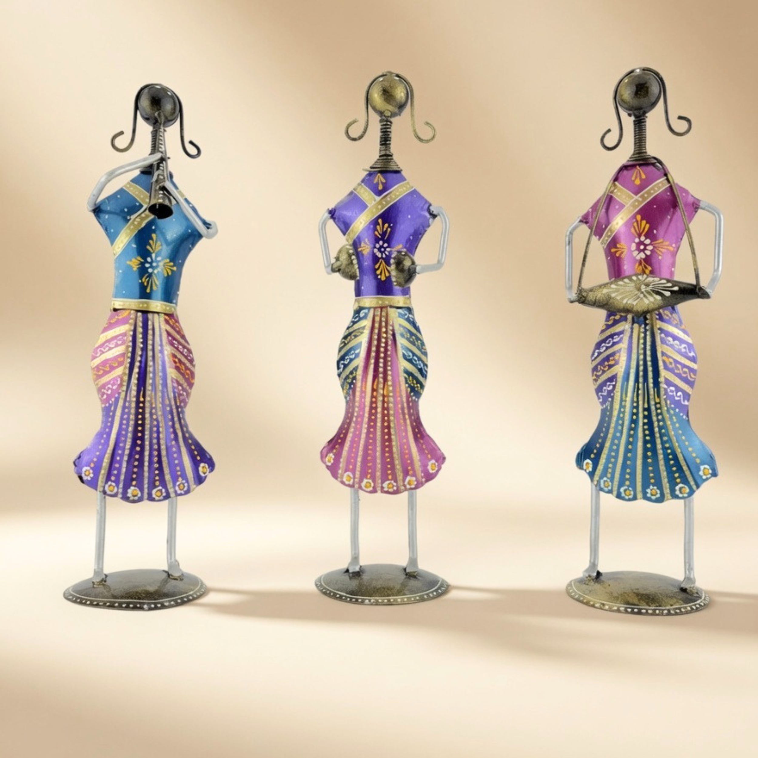Handmade Ethnic Tribal Lady Figurines Set