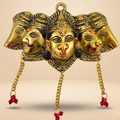 Handcrafted Panchmukhi Hanuman Wall Hanging – Antique Gold Metal Vastu Decor Spiritual Gift Item | Gulabi Craft