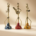 Handmade Metal Tribal Musician Figurines Set of 3 | Folk Art Home Decor