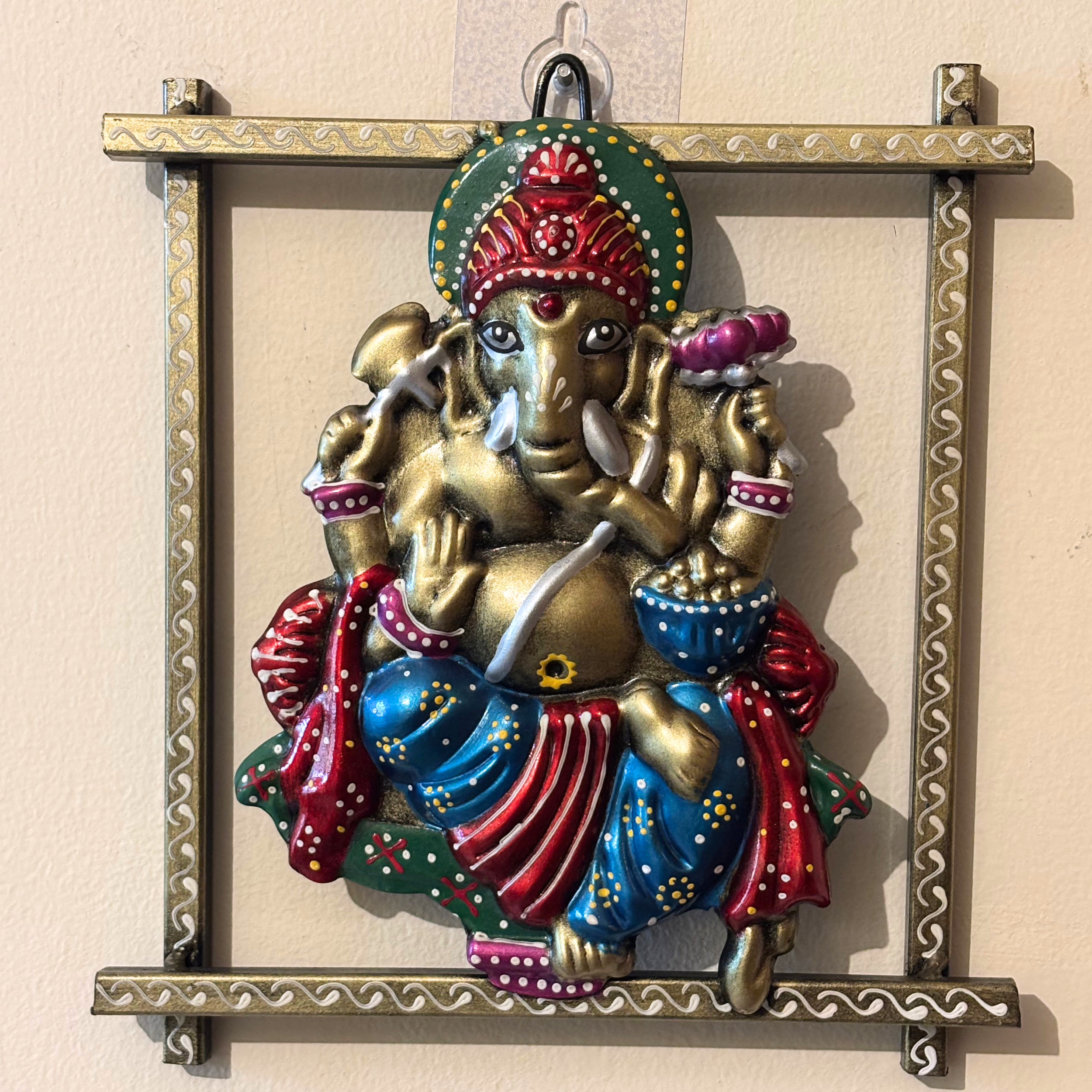 Handcrafted Ganesha Wall Frame – Metal Lord Ganesh Art for Pooja Room, Home Decor & Gifting | Gulabi Craft