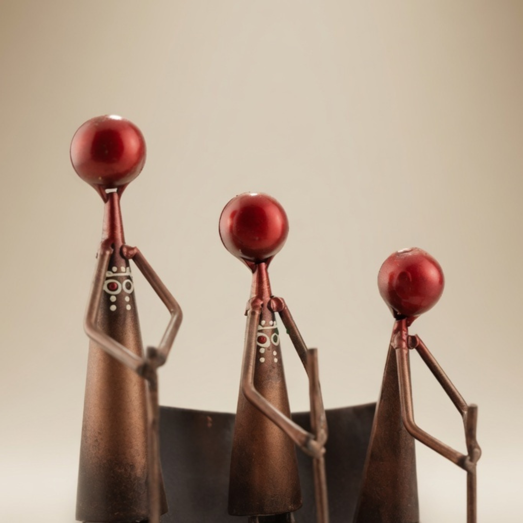 Handmade Metal Tribal Pen Holder – Artistic Desk Organizer Decor