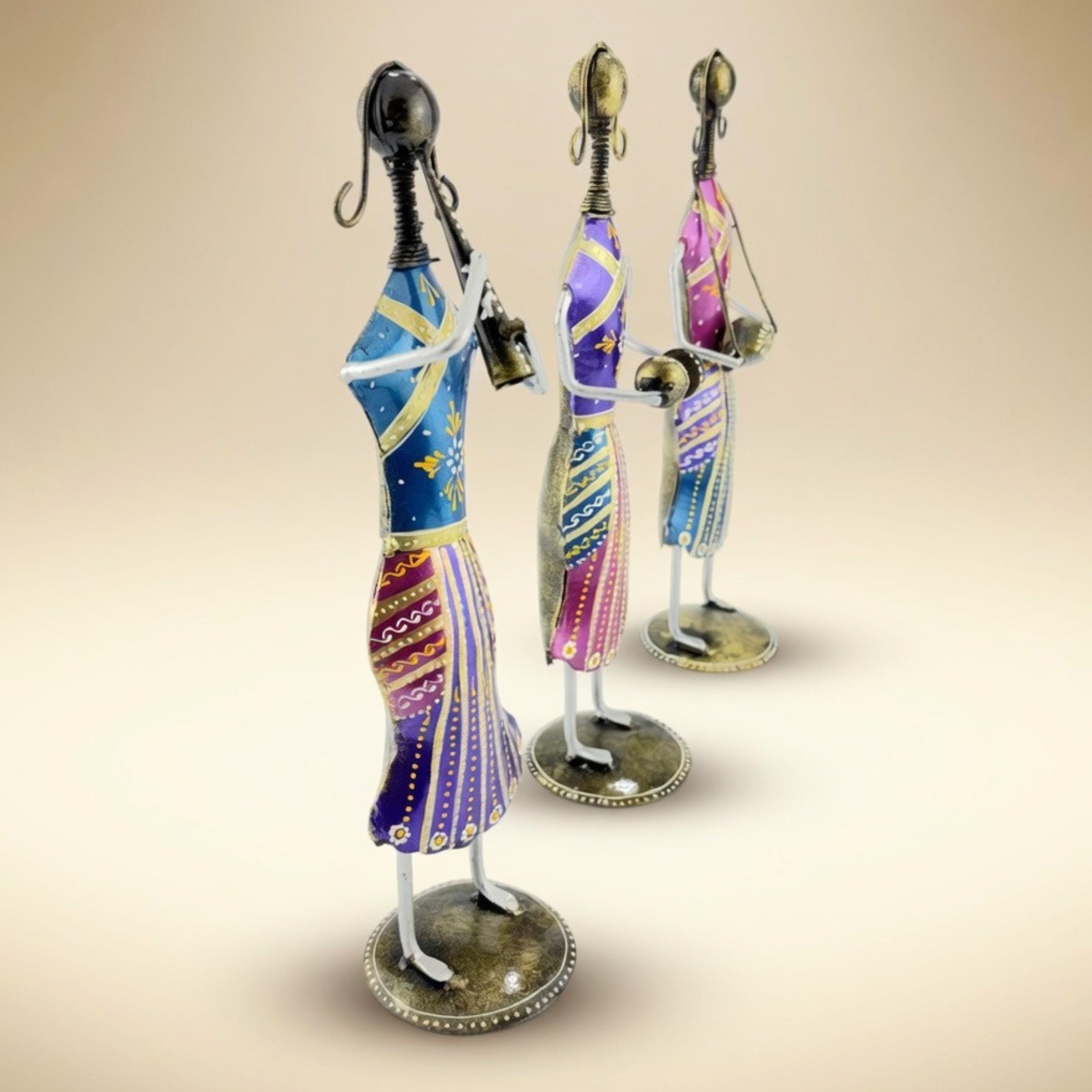 Handmade Ethnic Tribal Lady Figurines Set