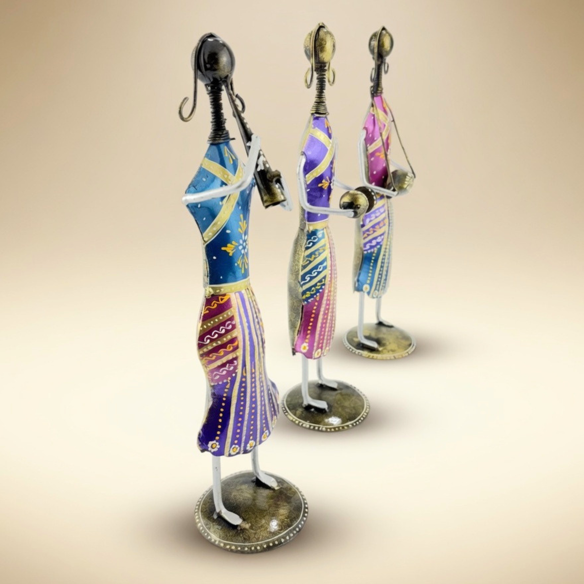 Handmade Ethnic Tribal Lady Figurines Set