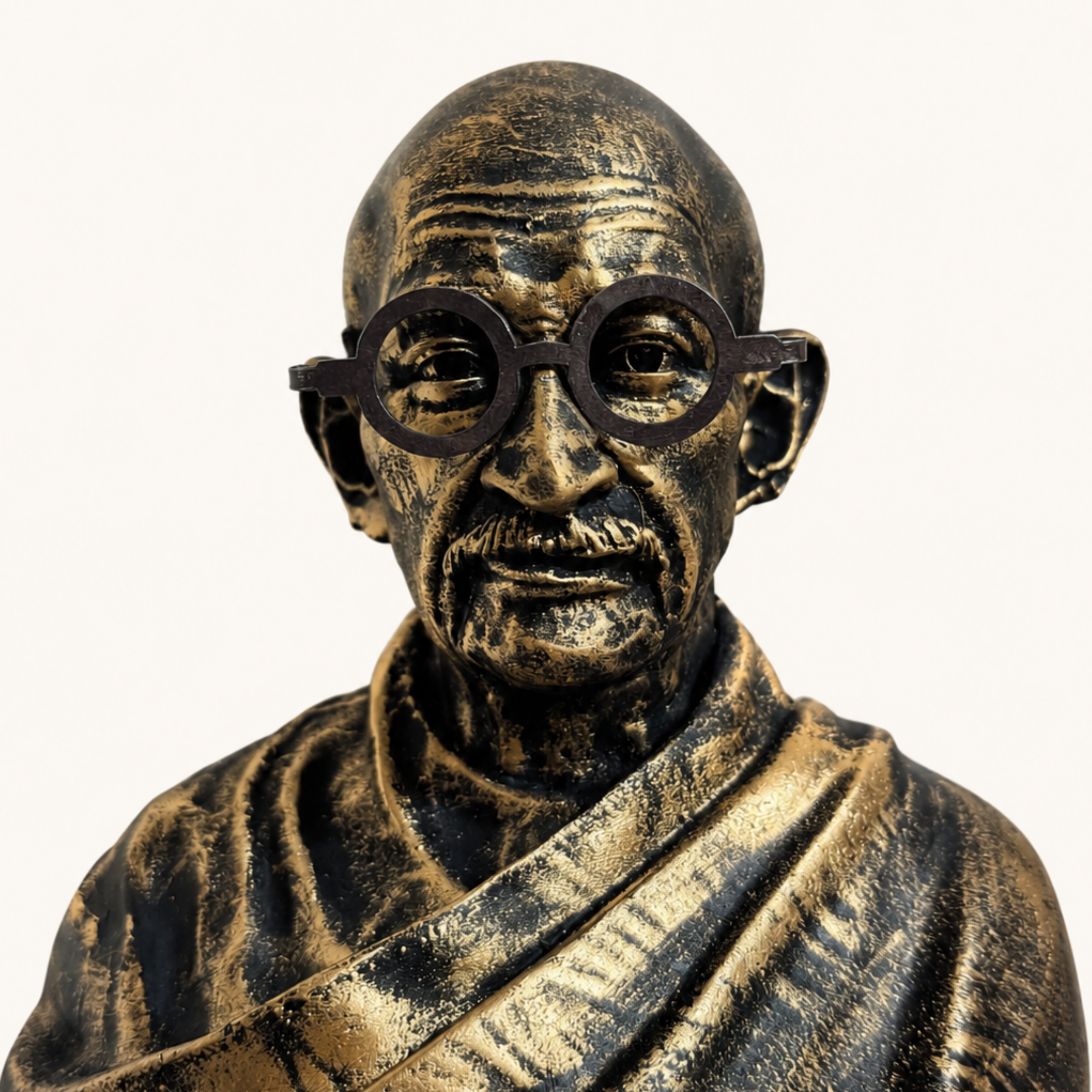 Mahatma Gandhi Bust Statue - Antique Finish Handcrafted Table Decor & Inspirational Gift Item by Gulabi Craft