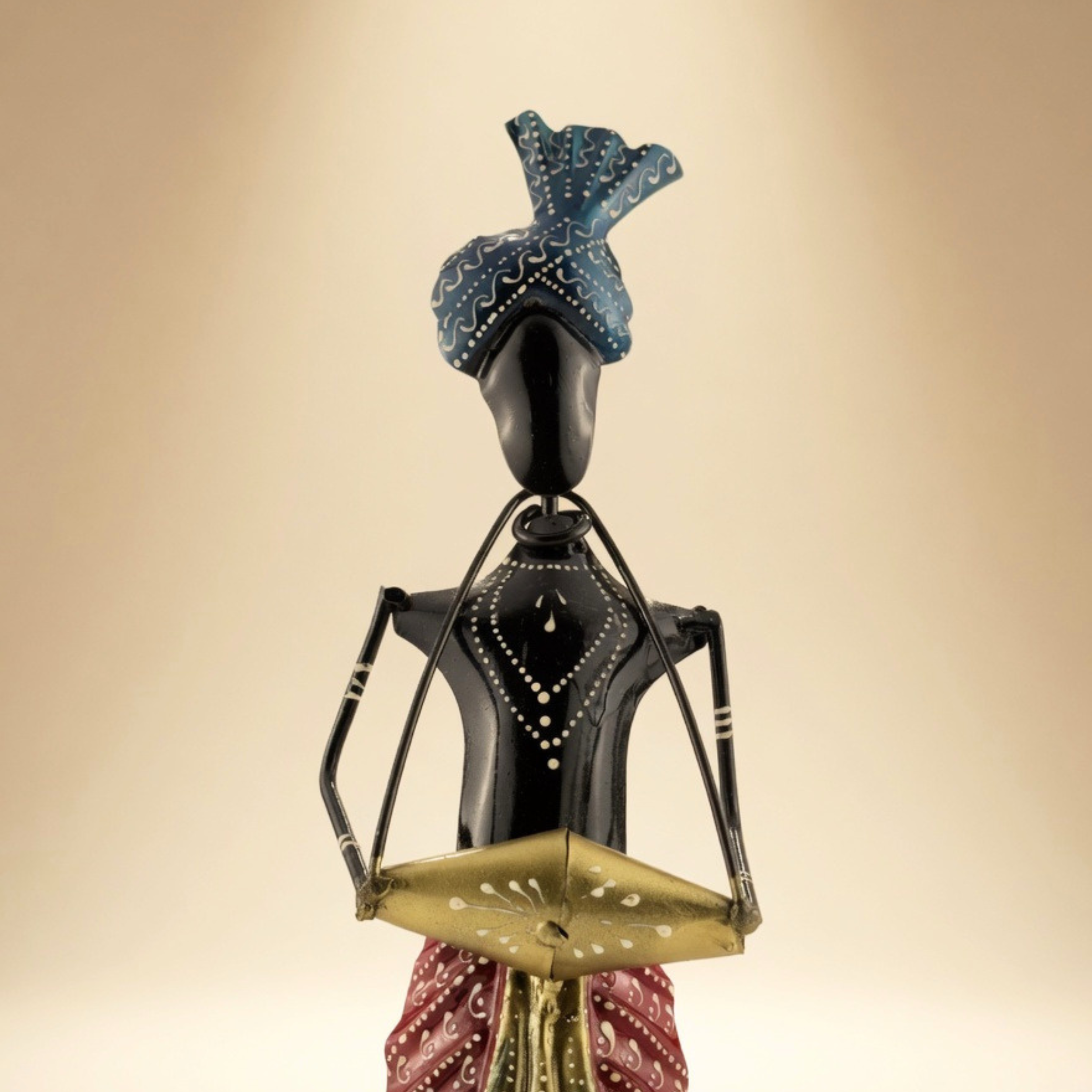 Handcrafted Metal Tribal Musician Figurines Set | Ethnic Home Decor Showpiece