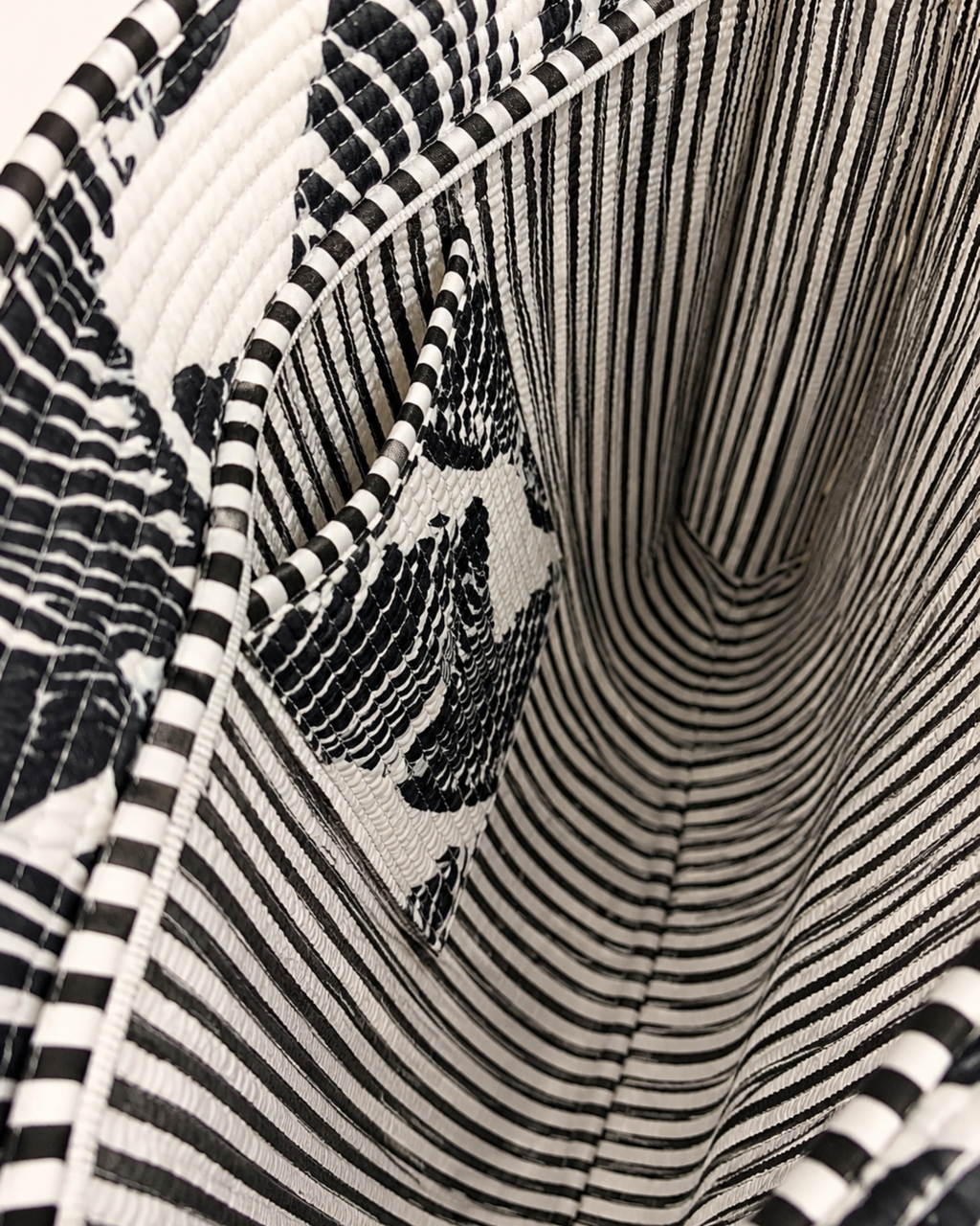 Classic Black and White Zebra Quilted Canvas Tote Bag | Handcrafted Cotton Shoulder Bag with Inner Pocket | Gulabi Craft