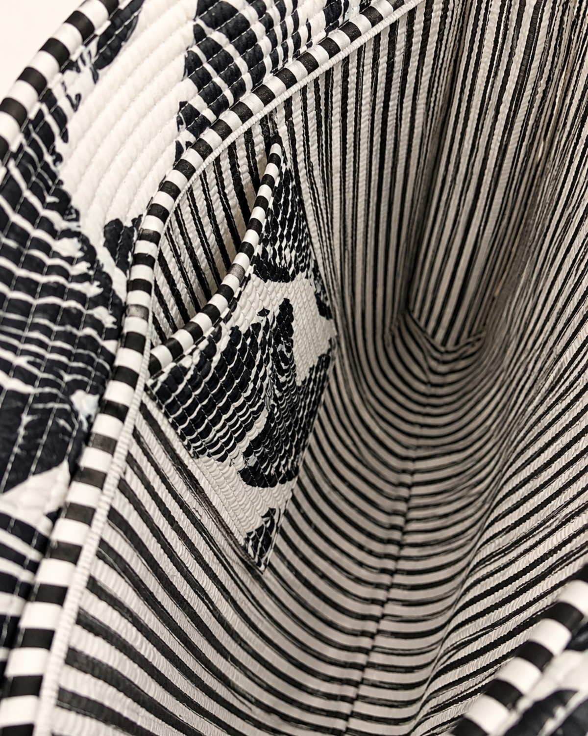 Classic Black and White Zebra Quilted Canvas Tote Bag | Handcrafted Cotton Shoulder Bag with Inner Pocket | Gulabi Craft