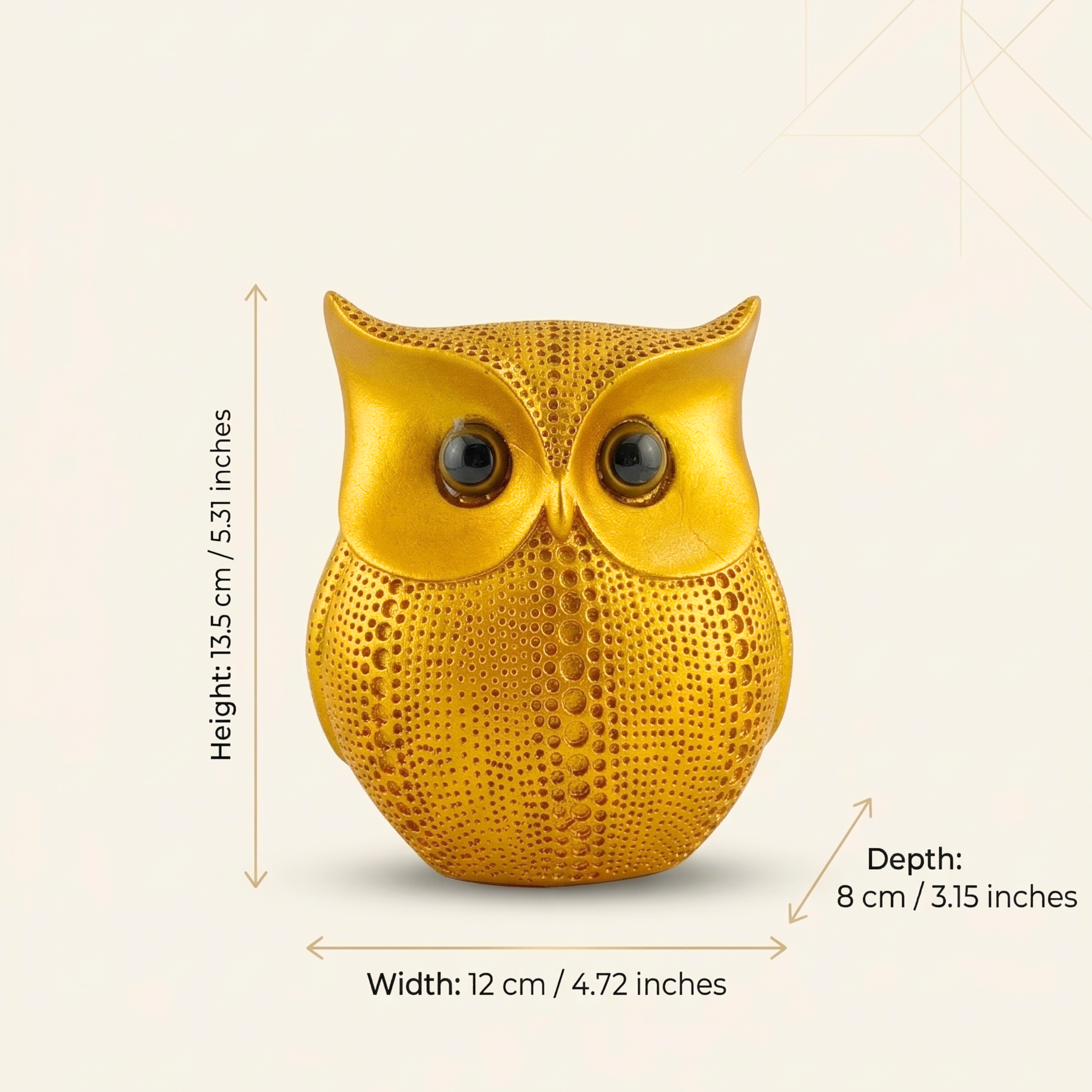 Golden Owl Decor Statue – Modern Minimalist Home Accent