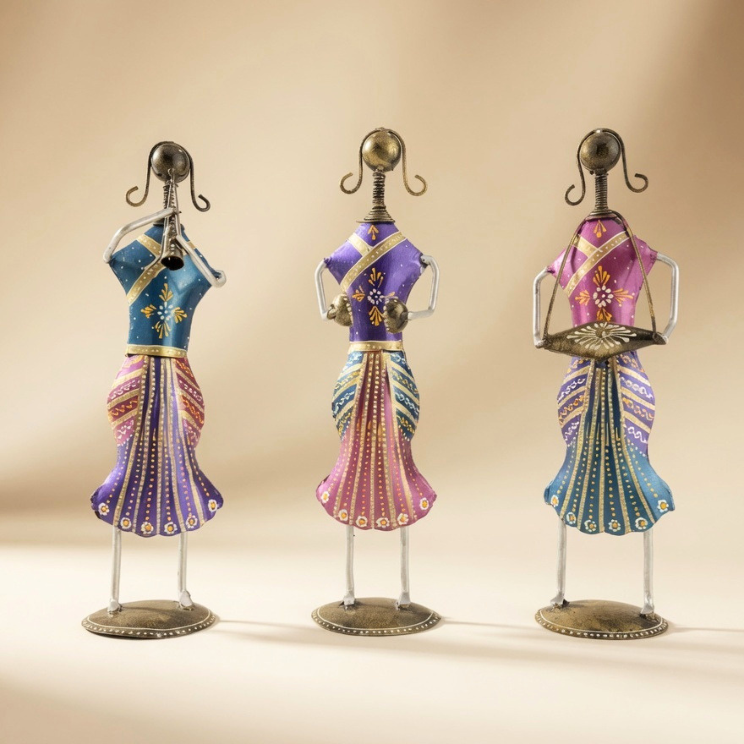 Handmade Ethnic Tribal Lady Figurines Set