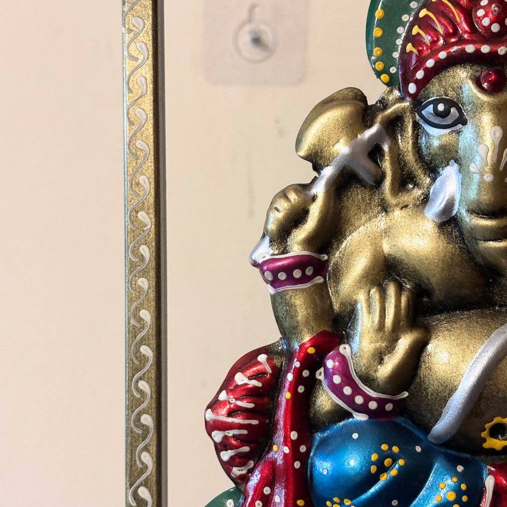 Handcrafted Ganesha Wall Frame – Metal Lord Ganesh Art for Pooja Room, Home Decor & Gifting | Gulabi Craft