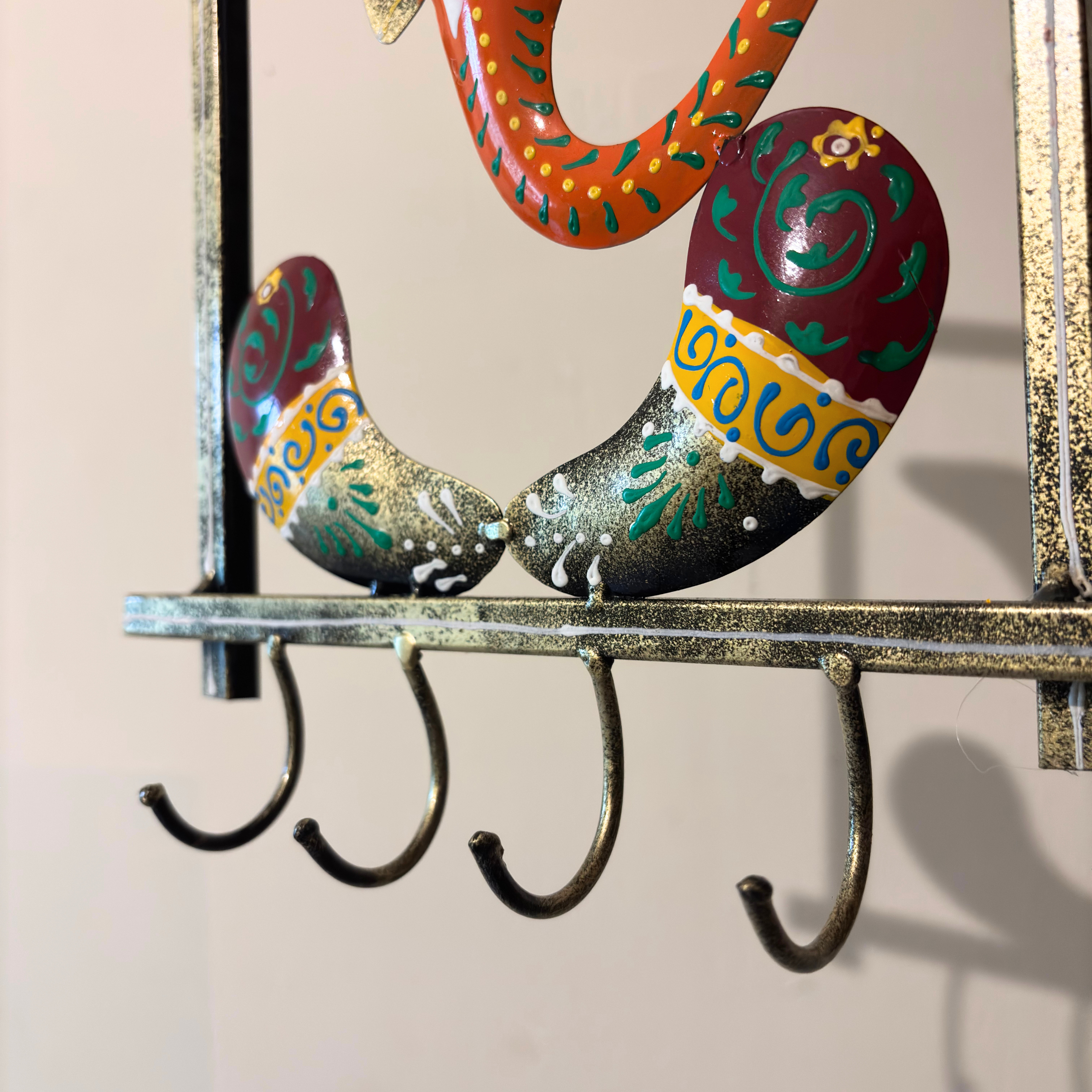 Handcrafted Ganesha Frame Key Holder – Antique Metal Wall Hook for Vastu Decor & Gifting | Gulabi Craft