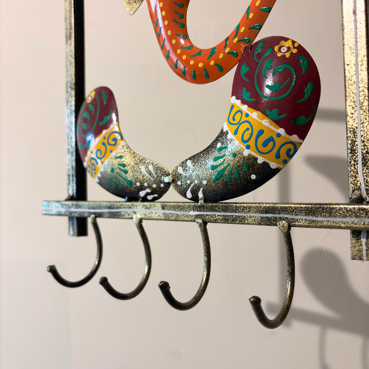Handcrafted Ganesha Frame Key Holder – Antique Metal Wall Hook for Vastu Decor & Gifting | Gulabi Craft