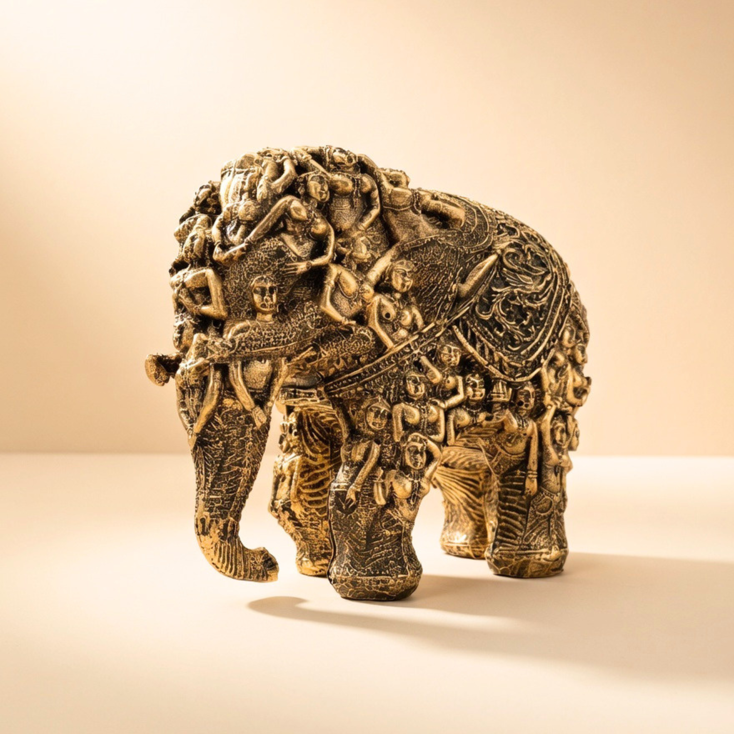 Handcrafted Royal Elephant Decor Statue – Luxury Indian Home Accent