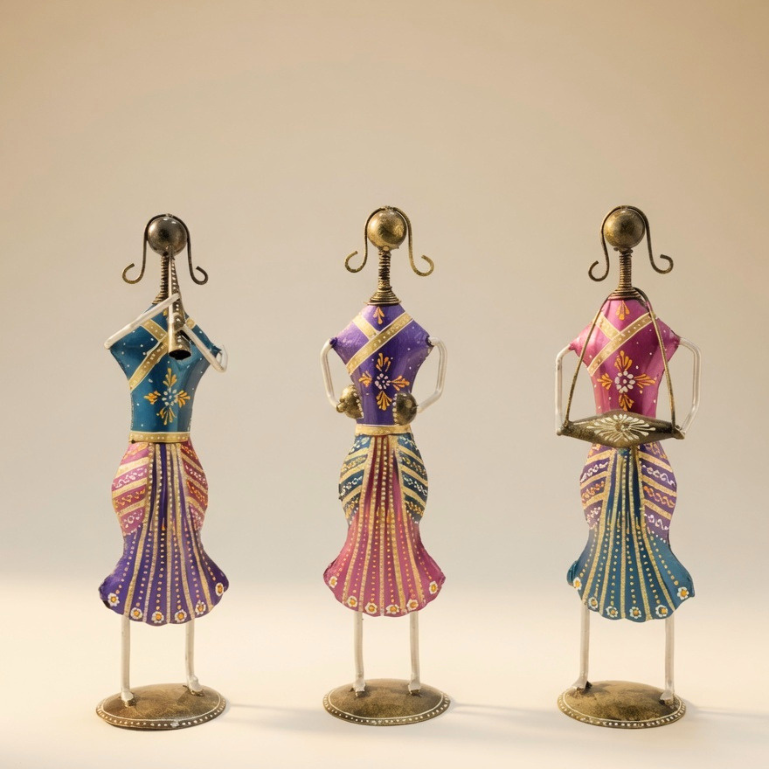 Handmade Ethnic Tribal Lady Figurines Set