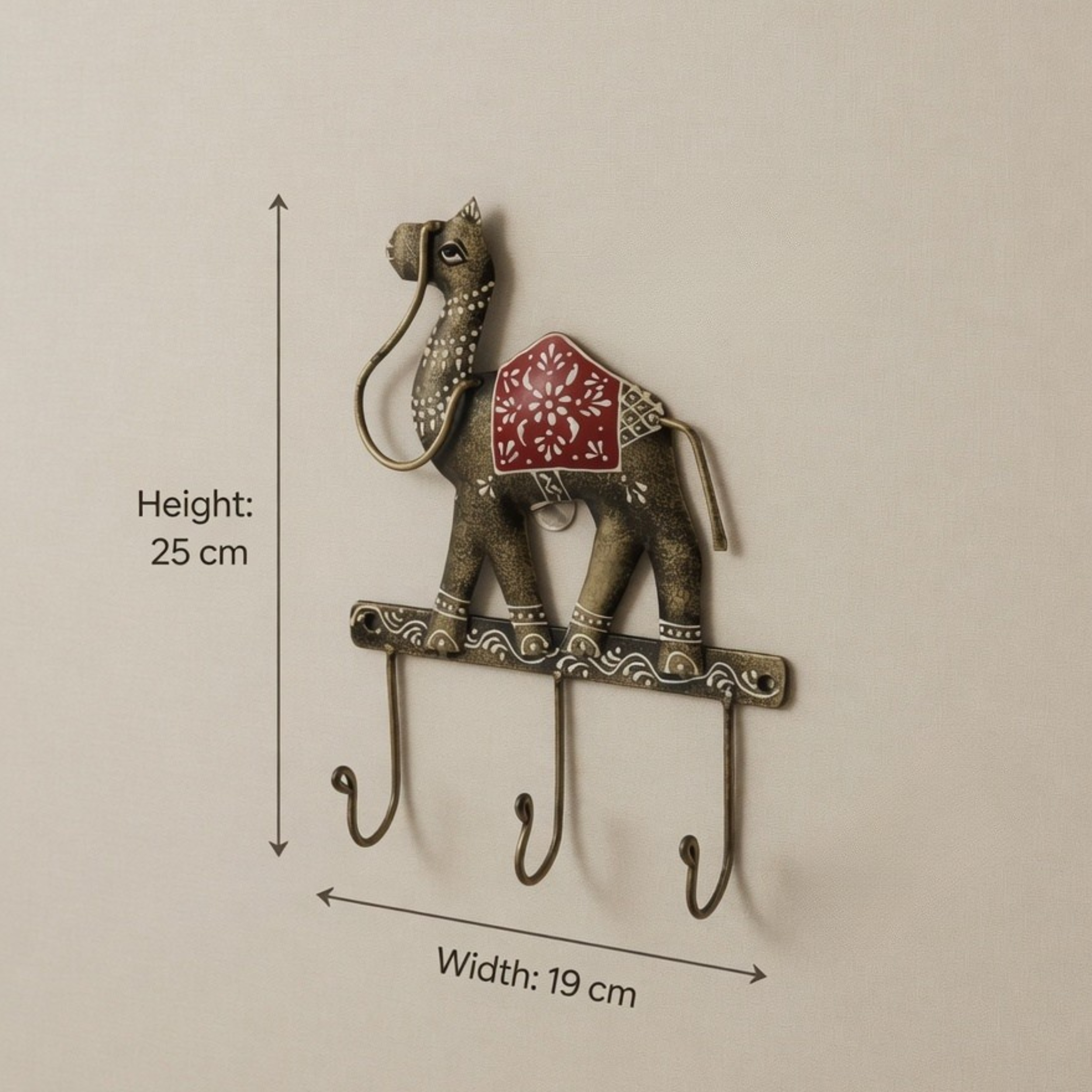 Handcrafted Camel Key Holder – Antique Metal Wall Hook for Entryway Decor & Gifting | Gulabi Craft