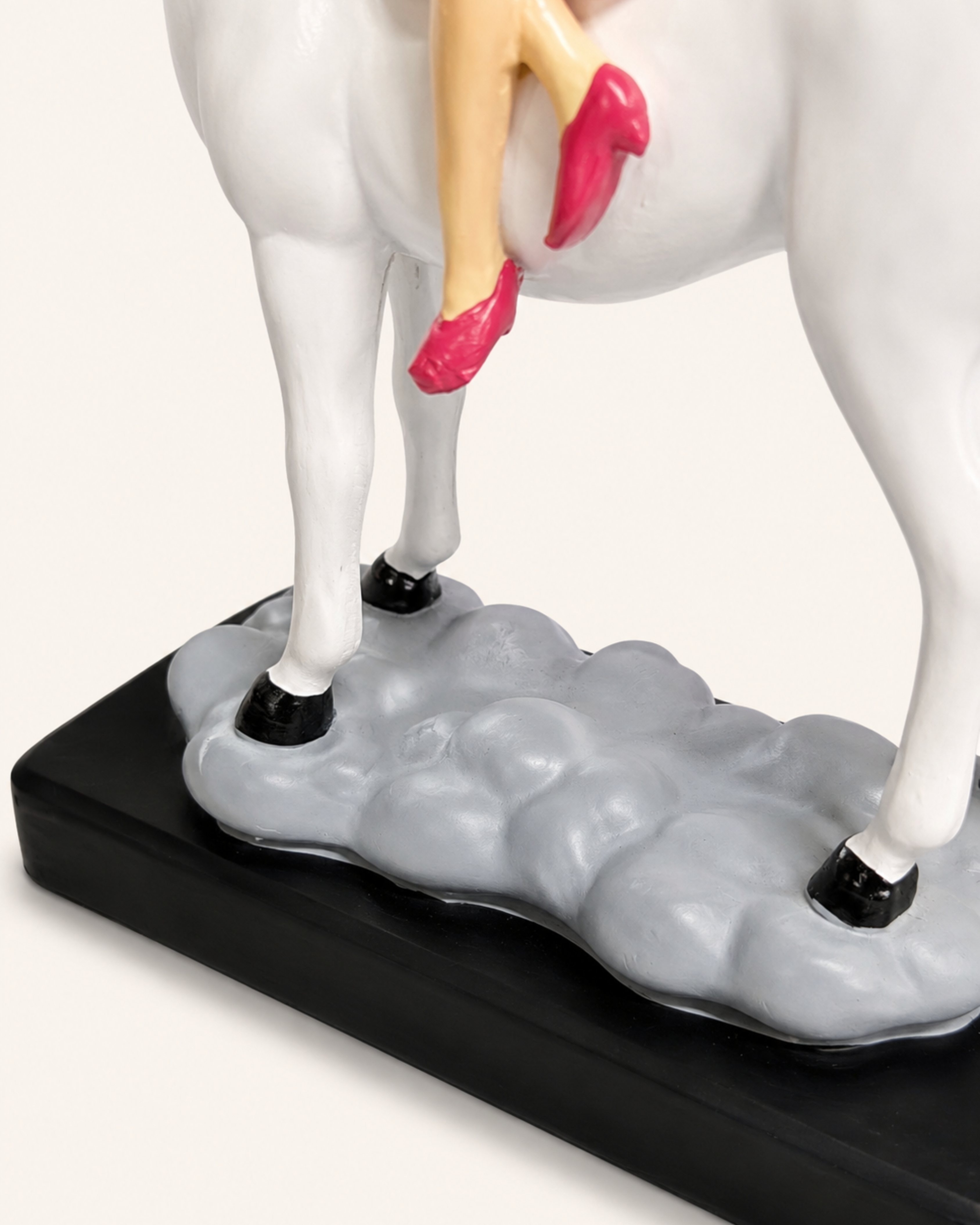 Fairytale Horse Rider Home Decor Piece | Handcrafted Resin Girl on White Horse Figurine for Table Decor | Gulabi Craft