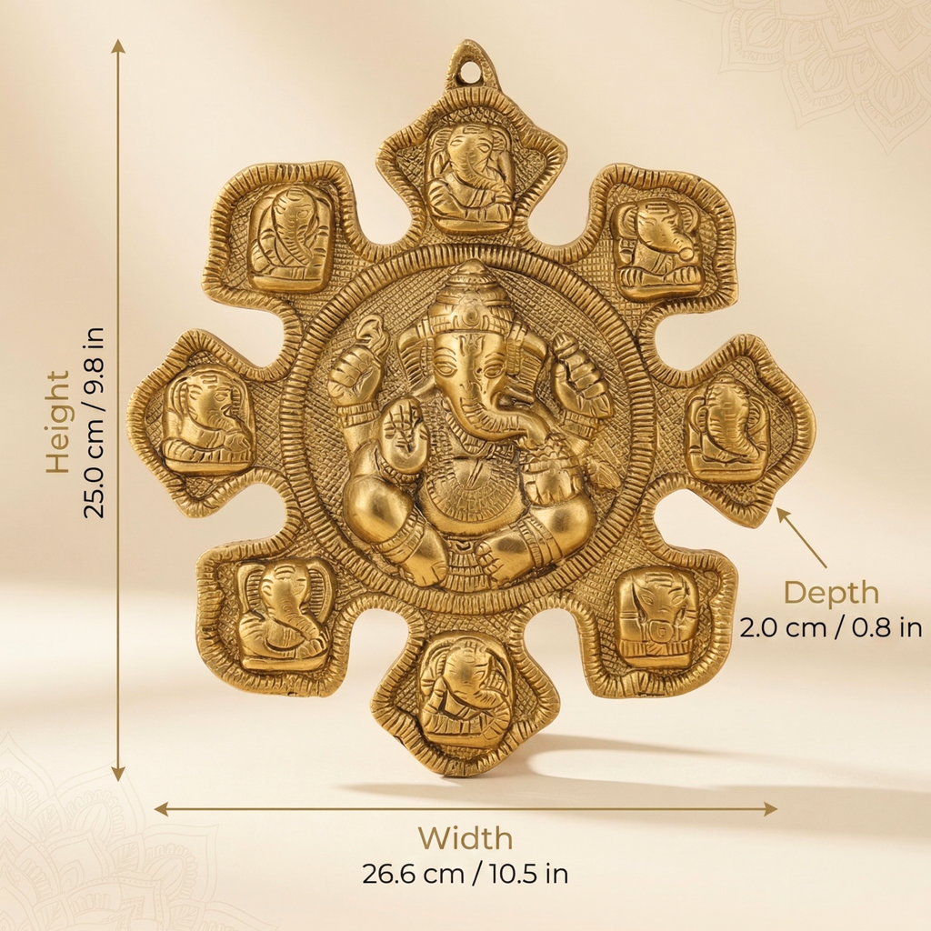 Multi Ganesha Wall Decor Panel | Handcrafted Spiritual Wall Hanging