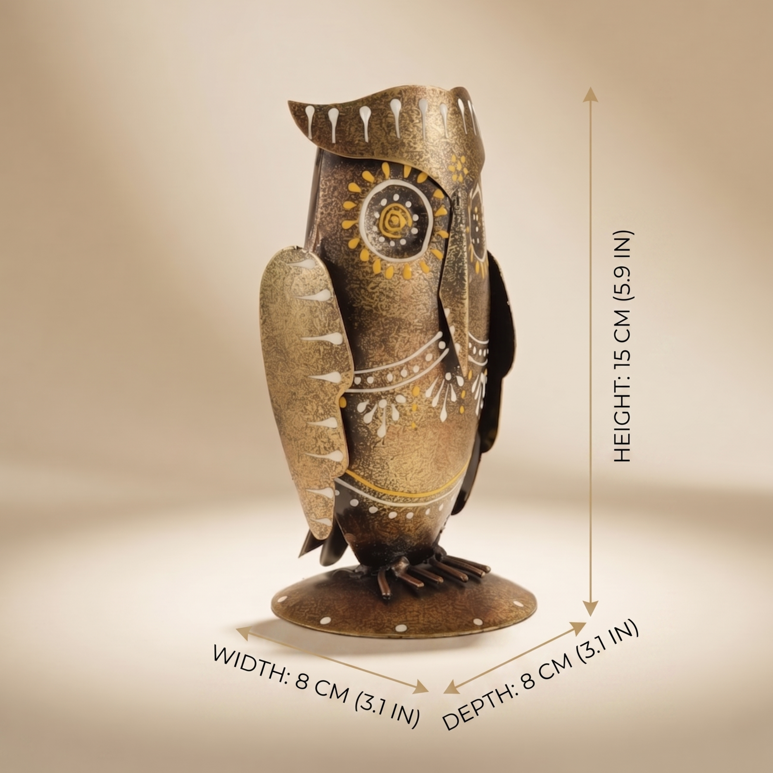 Handmade Metal Owl Pen Stand – Decorative Desk Organizer | Unique Office Decor