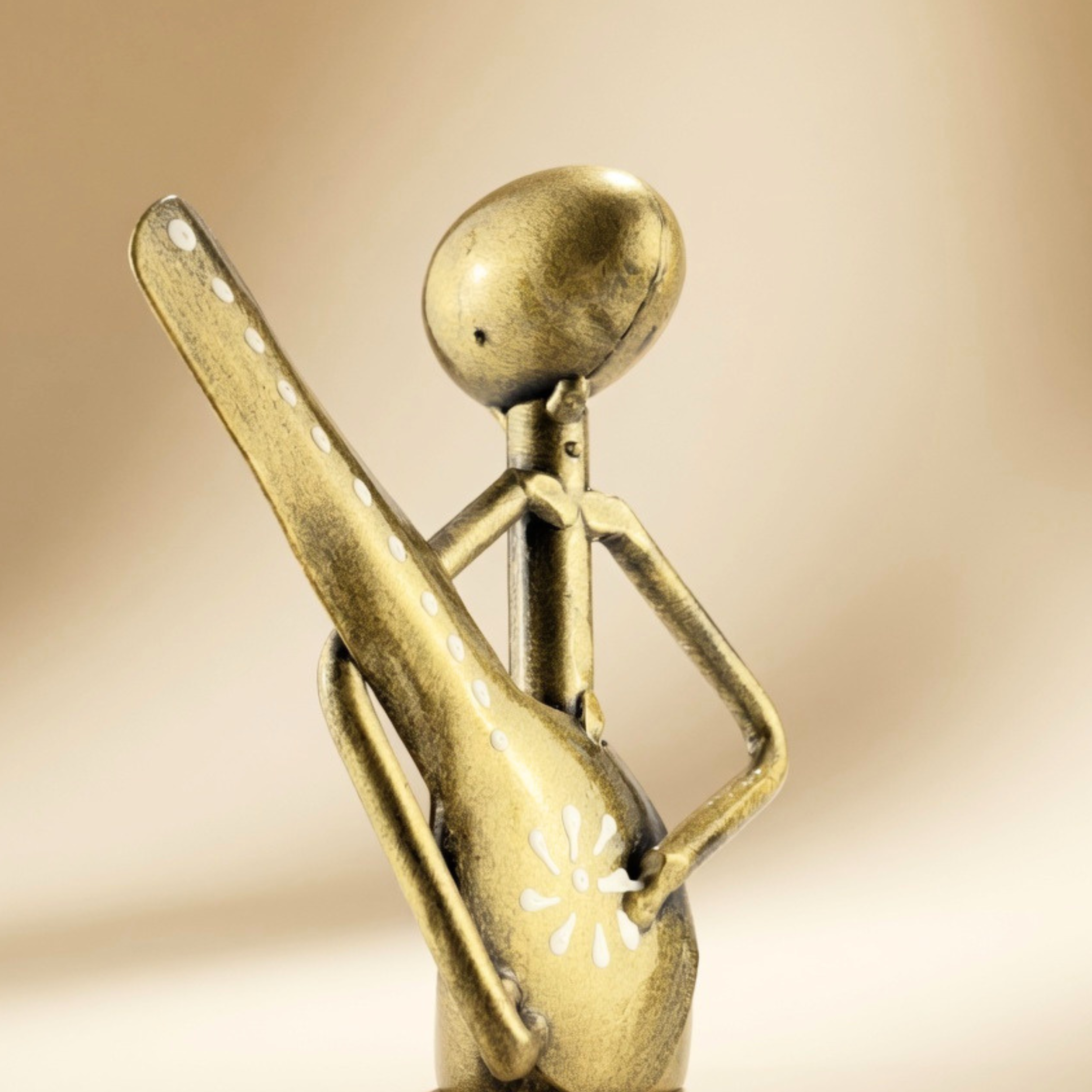 Handmade Metal Tribal Musician Figurines Set of 3 | Folk Art Home Decor