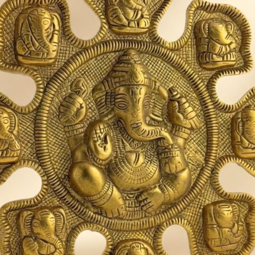 Multi Ganesha Wall Decor Panel | Handcrafted Spiritual Wall Hanging