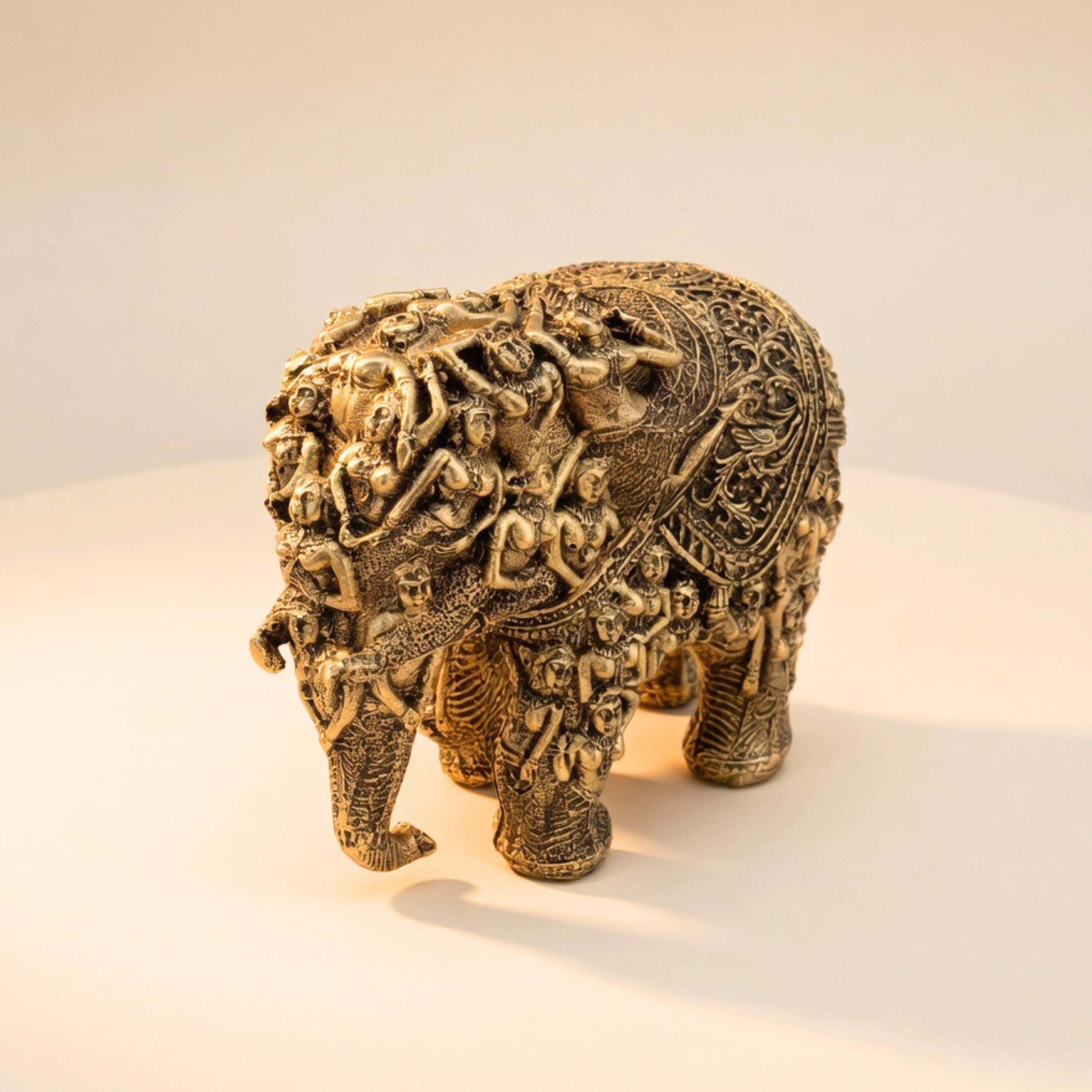 Handcrafted Royal Elephant Decor Statue – Luxury Indian Home Accent