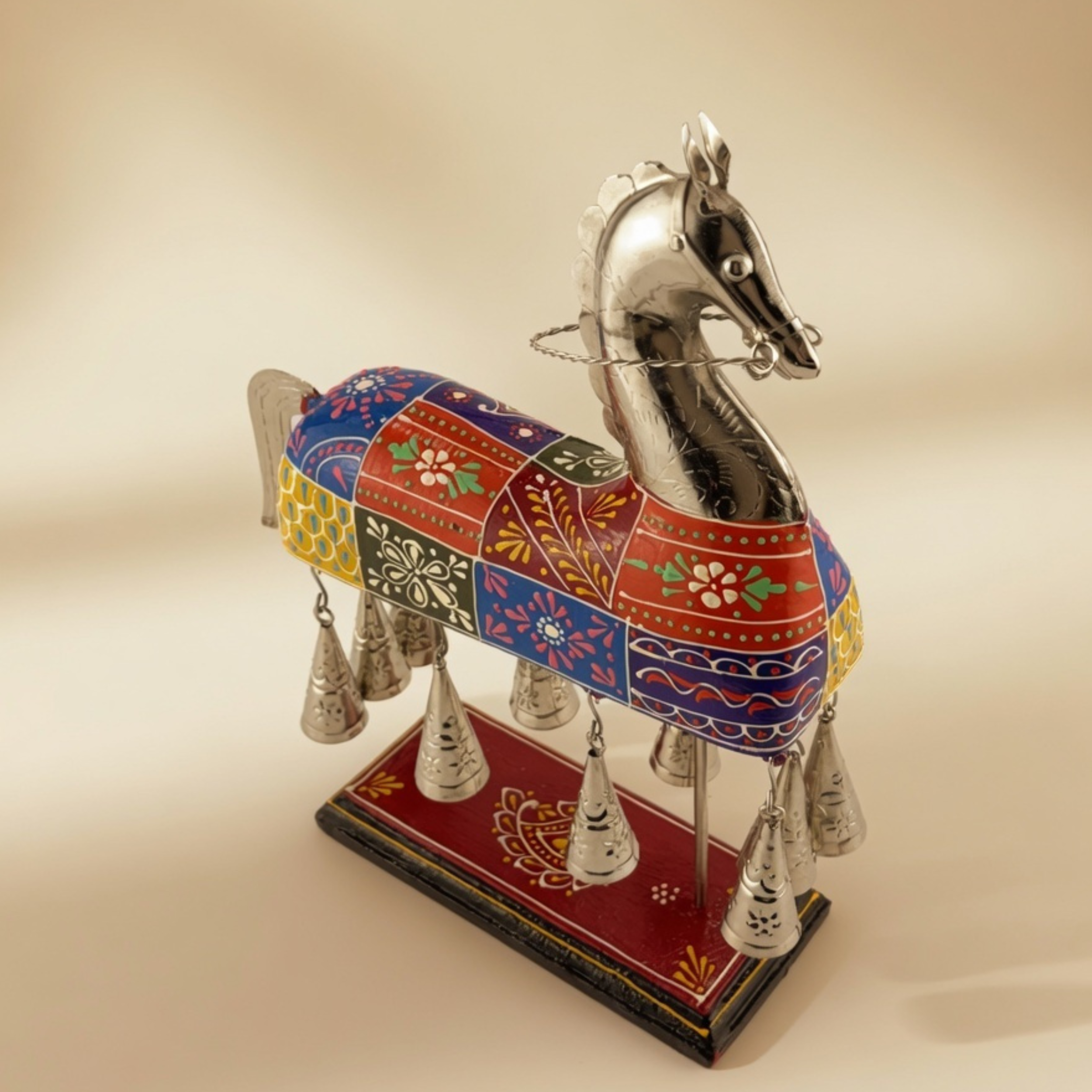 Metal Horse Decor Showpiece – Indian Ethnic Handcrafted Home Decoration