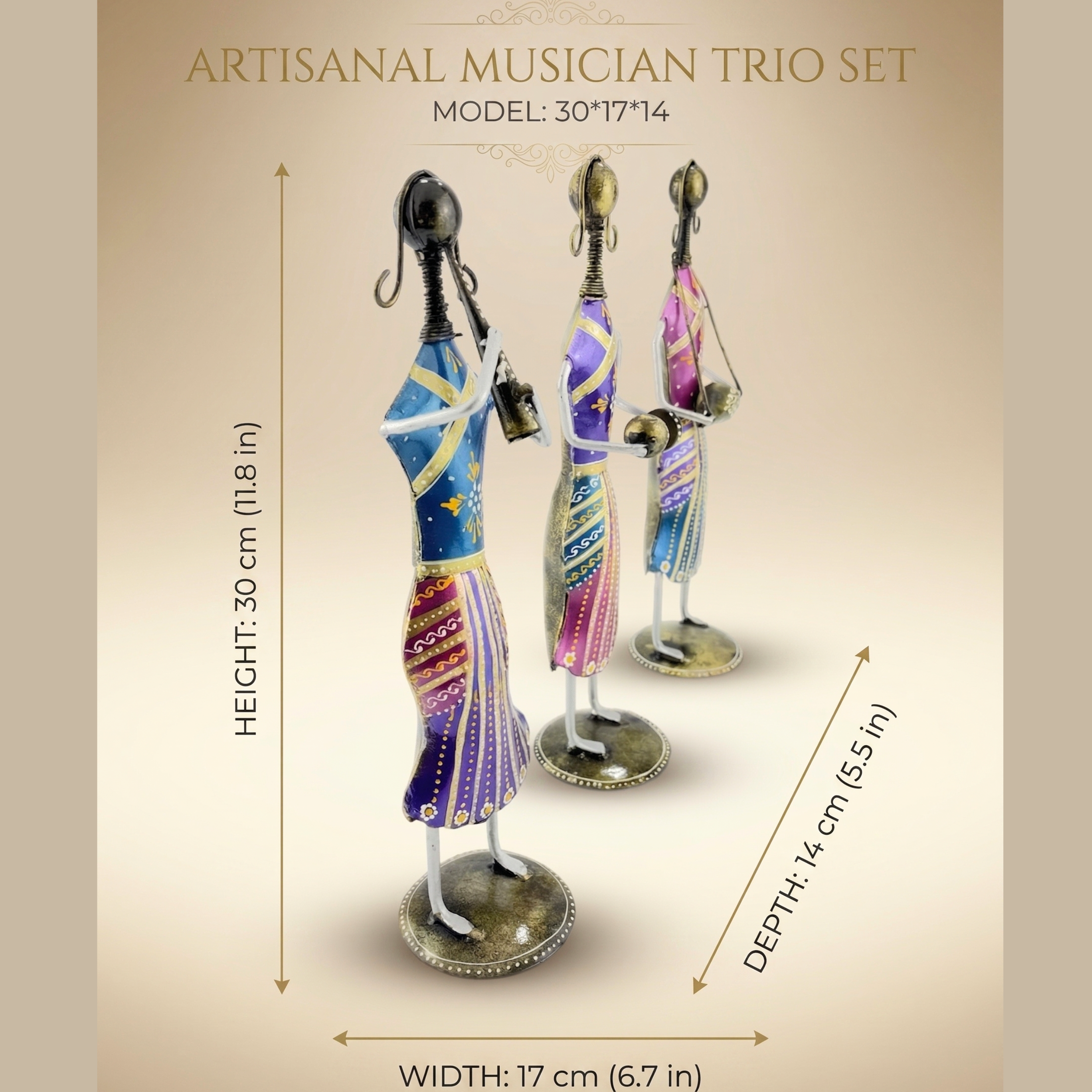 Handmade Ethnic Tribal Lady Figurines Set