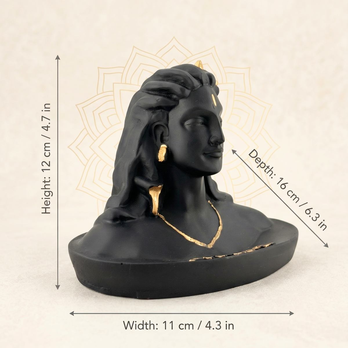 Handcrafted Lord Shiva Bust Statue – Spiritual Home Decor Idol