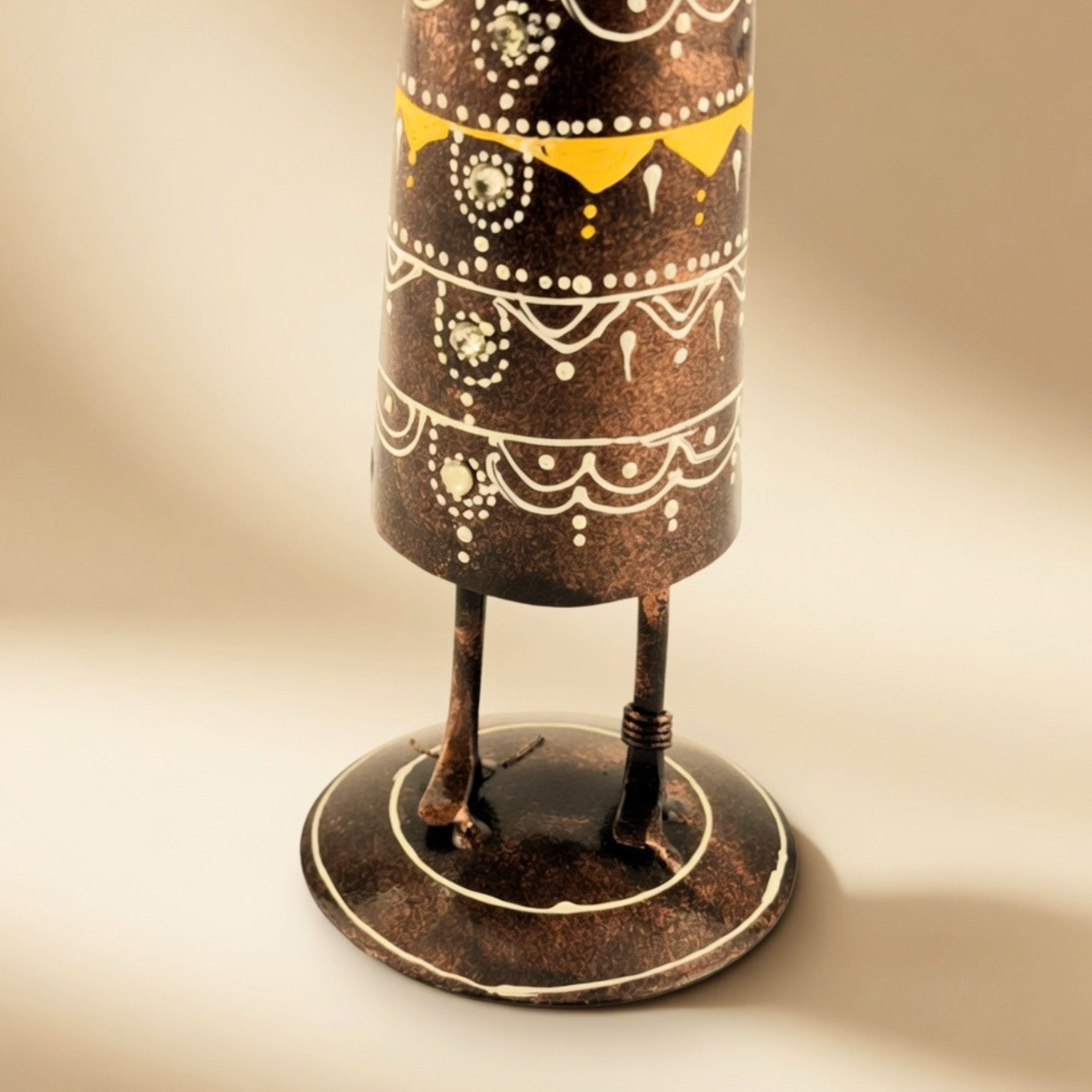Handmade Tribal Luber Lady Metal Figurine Set – Ethnic Home Decor