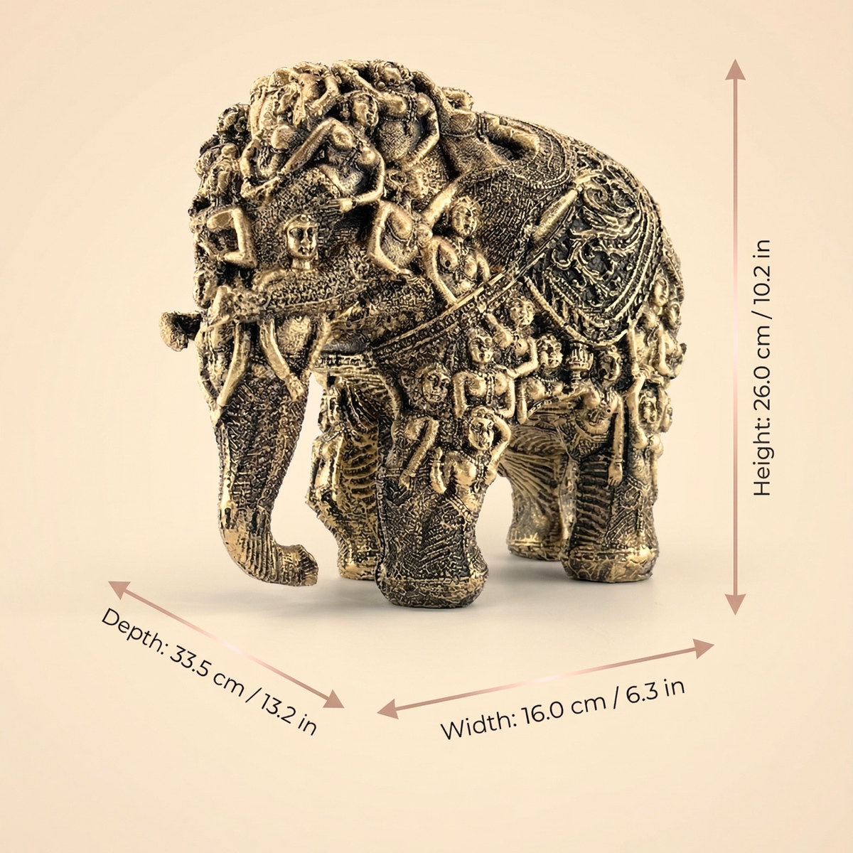 Handcrafted Royal Elephant Decor Statue – Luxury Indian Home Accent