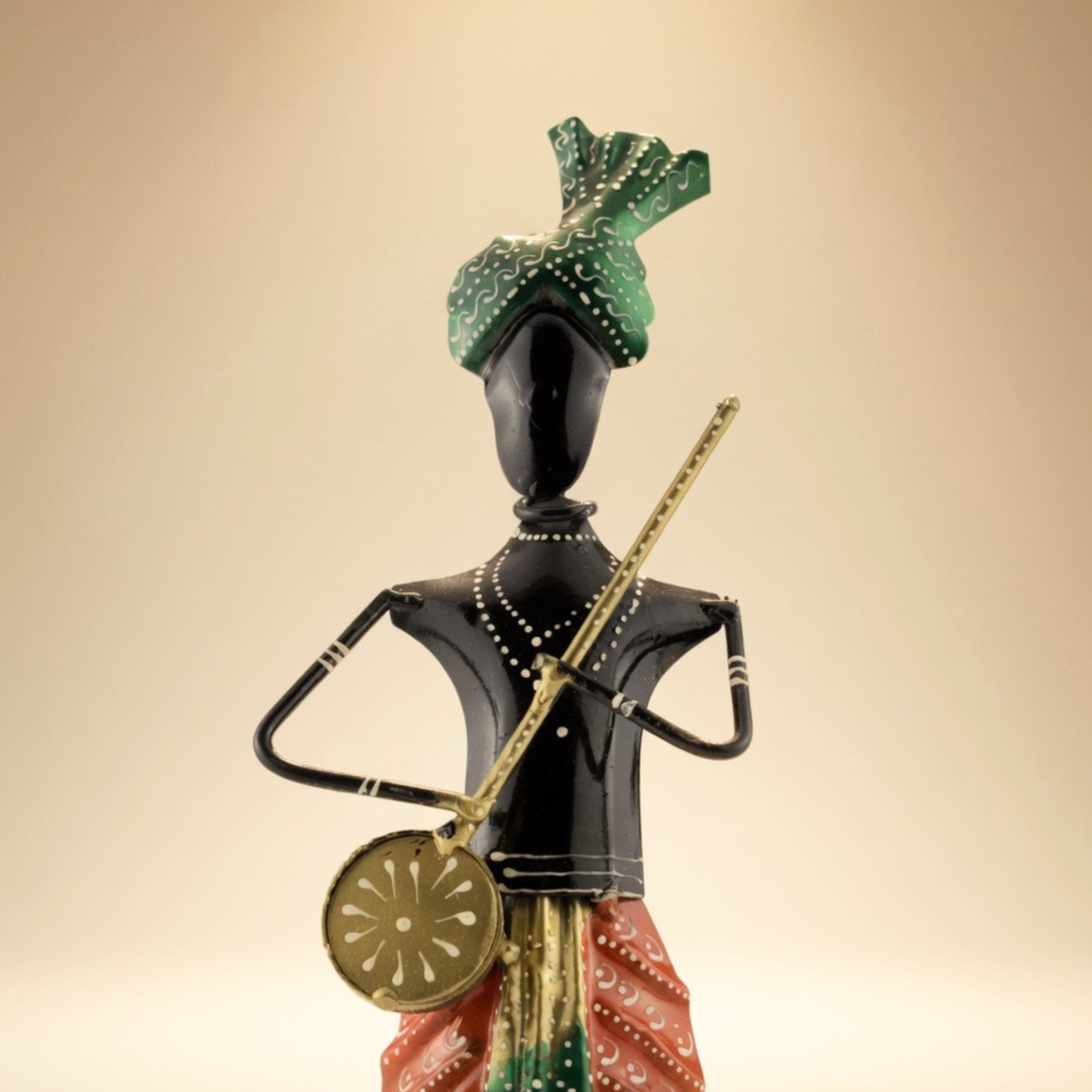 Handcrafted Metal Tribal Musician Figurines Set | Ethnic Home Decor Showpiece