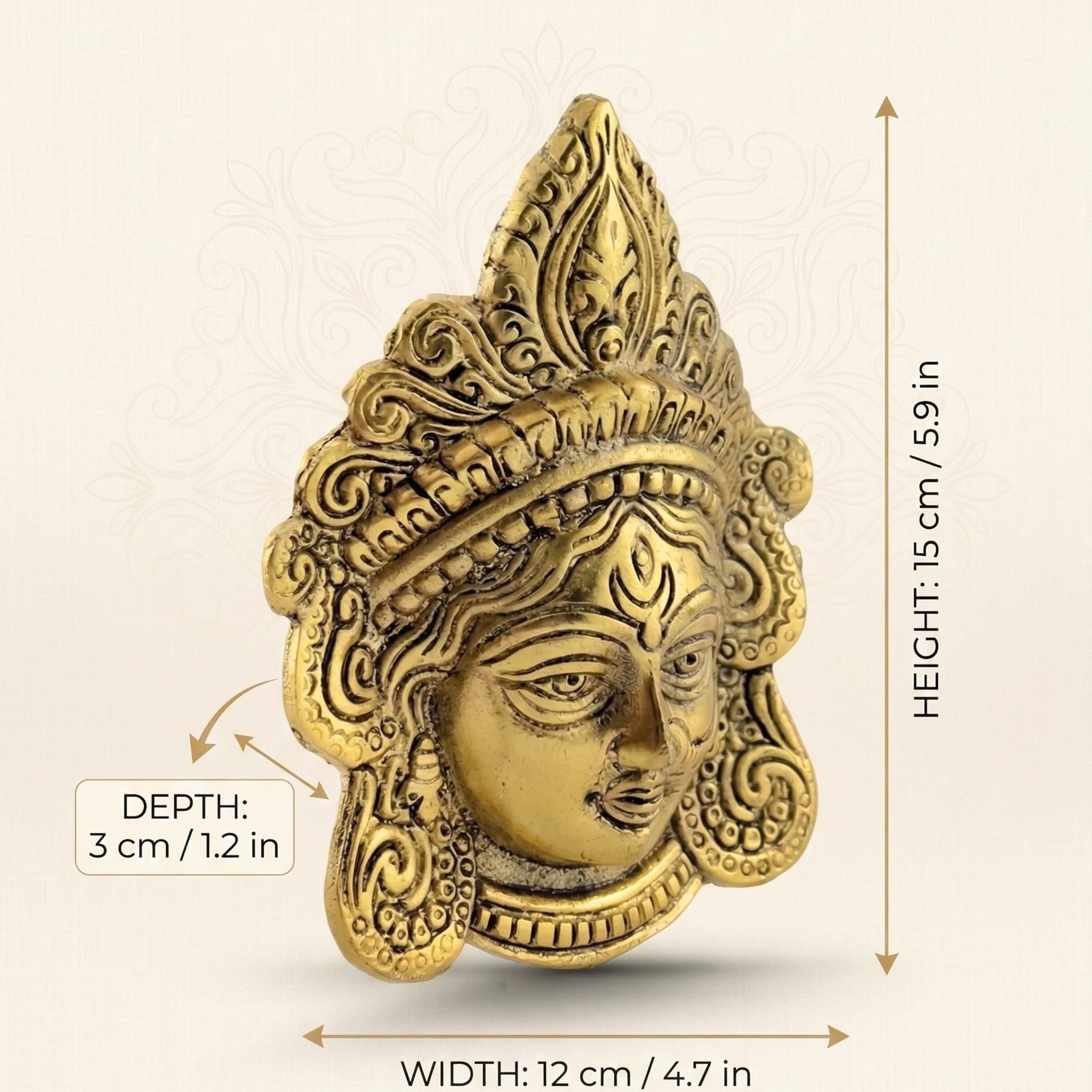 Durga Face Wall Decor | Handcrafted Goddess Wall Hanging for Home