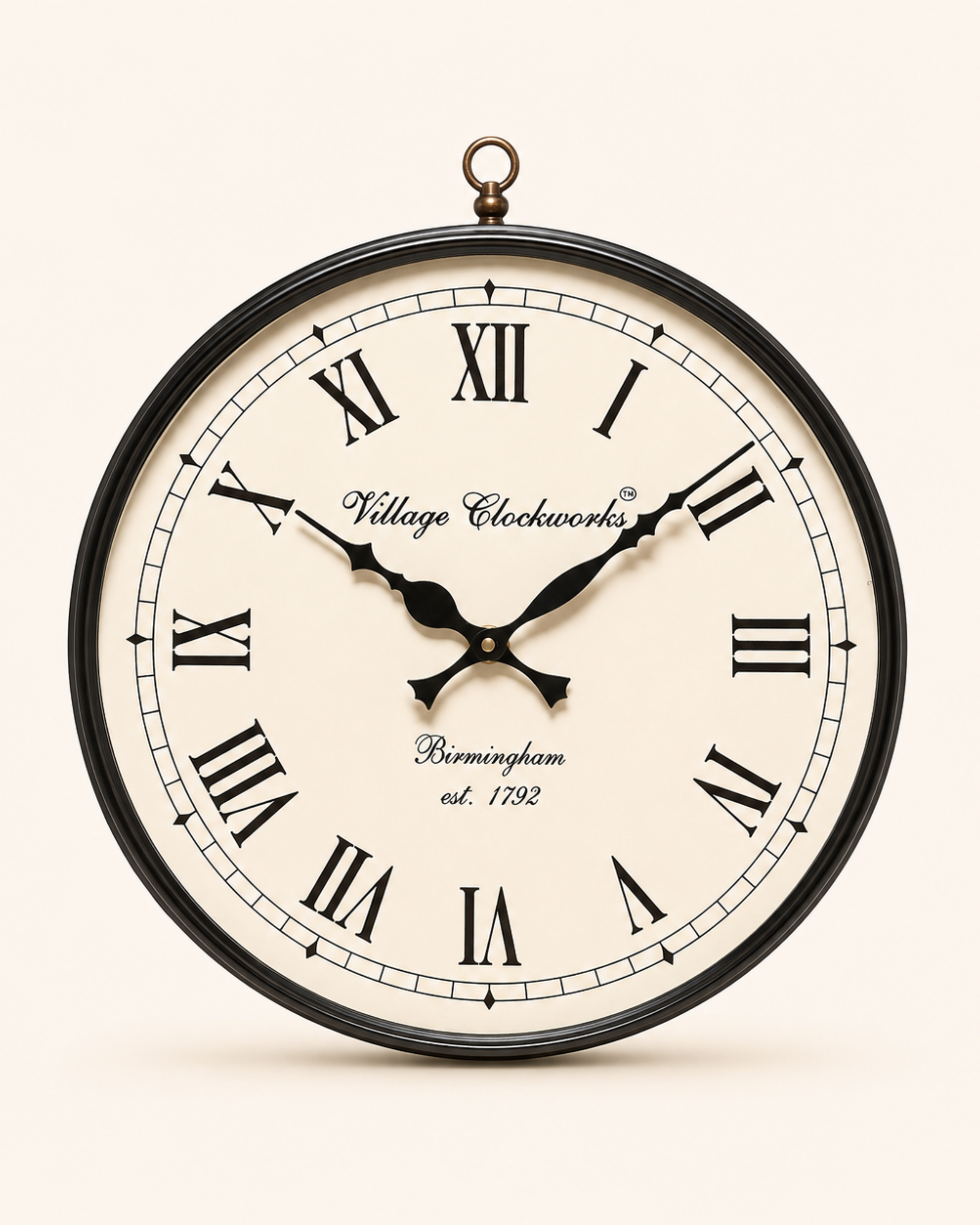 8 Inch Double Face Retro Wall Clock | Antique Embossed Metal Silent Station Clock for Living Room | Gulabi Craft