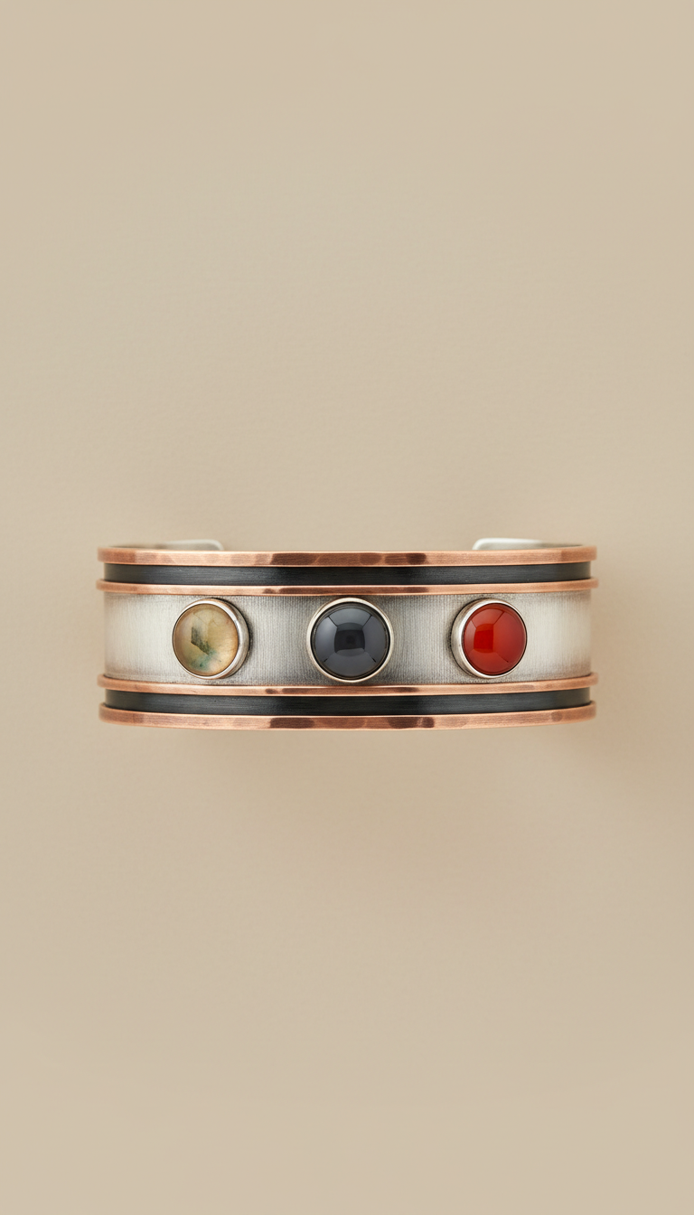 Contemporary Mixed-Metal Cuff Bracelet