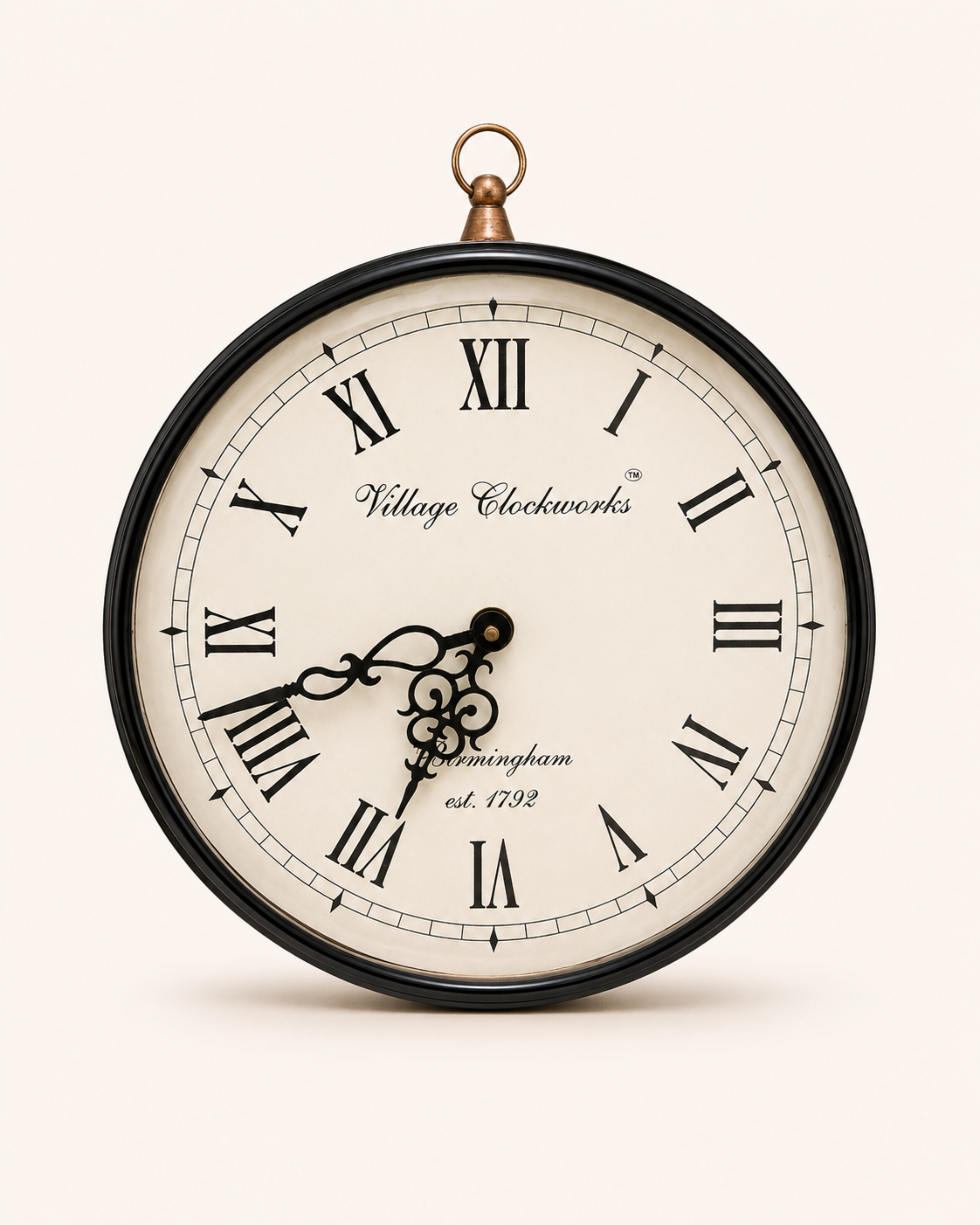 10 Inch Double Face Retro Wall Clock | Antique Dual Roman Numeral Metal Silent Station Clock for Living Room | Gulabi Craft