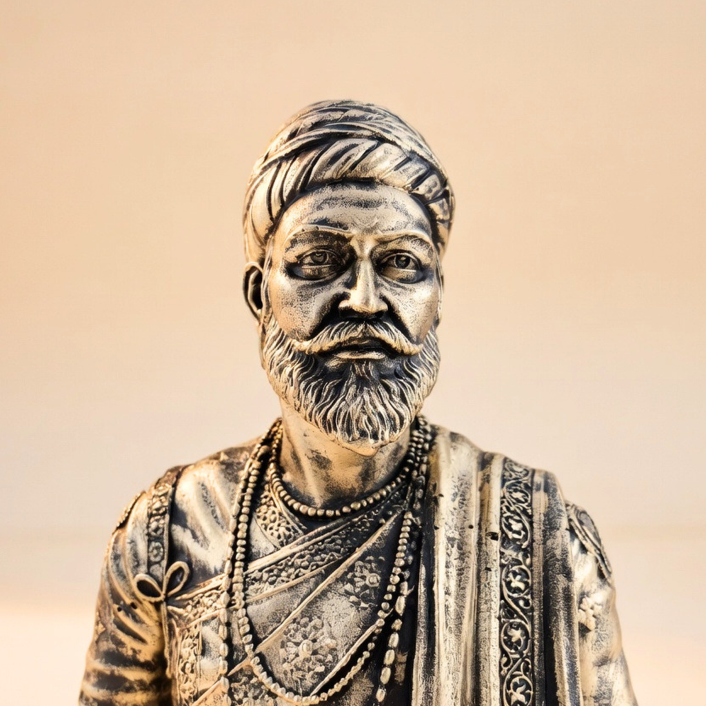 Chhatrapati Shivaji Maharaj Bust Statue Antique Gold Handcrafted&nbsp; Home Decor | Gulabi Craft
