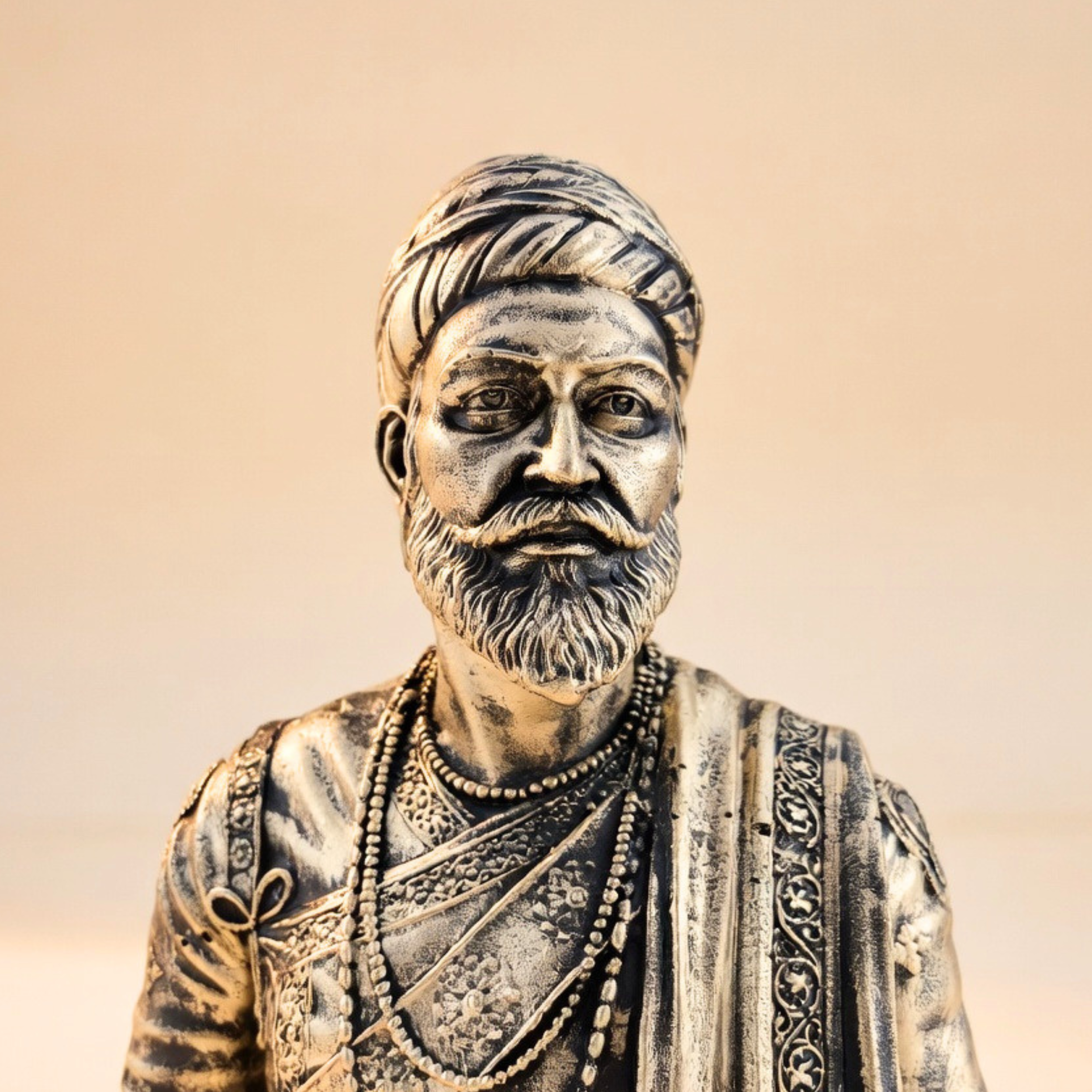 Chhatrapati Shivaji Maharaj Bust Statue Antique Gold Handcrafted&nbsp; Home Decor | Gulabi Craft