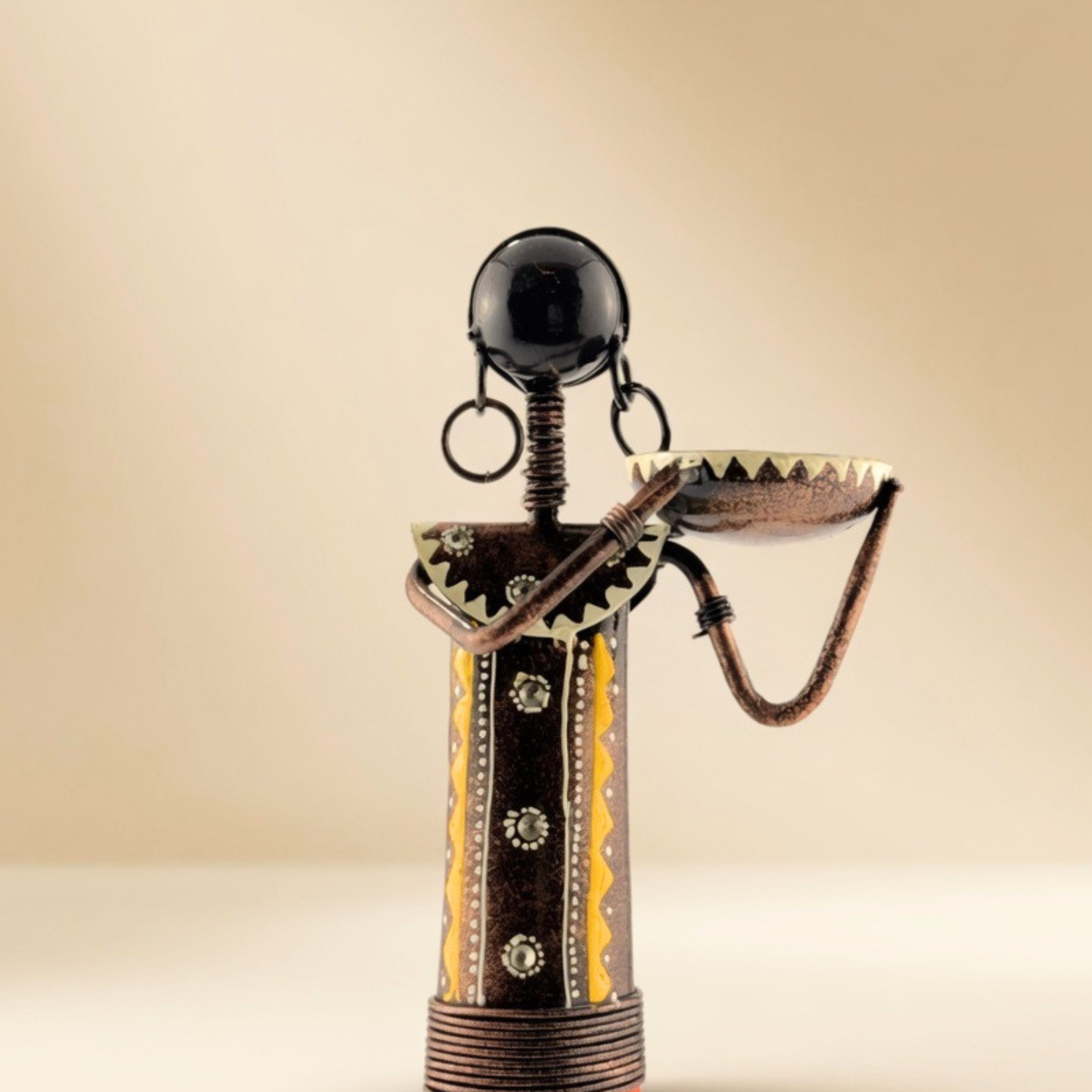Handmade Tribal Luber Lady Metal Figurine Set – Ethnic Home Decor