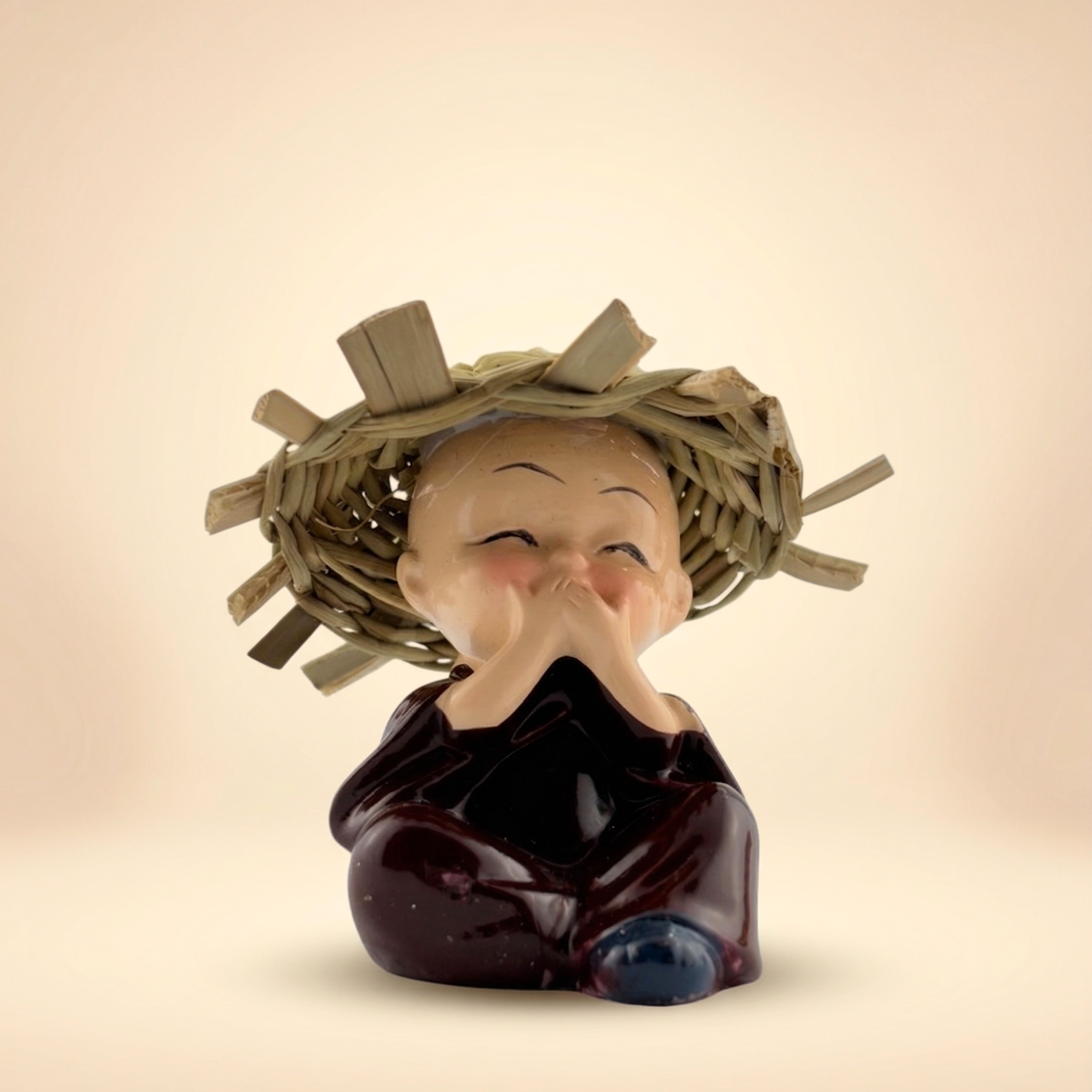 Handcrafted Mindful Monk Mini Statue Set – 4 Cute Zen Figurines for Home Decor &amp; Gifting | Gulabi Craft