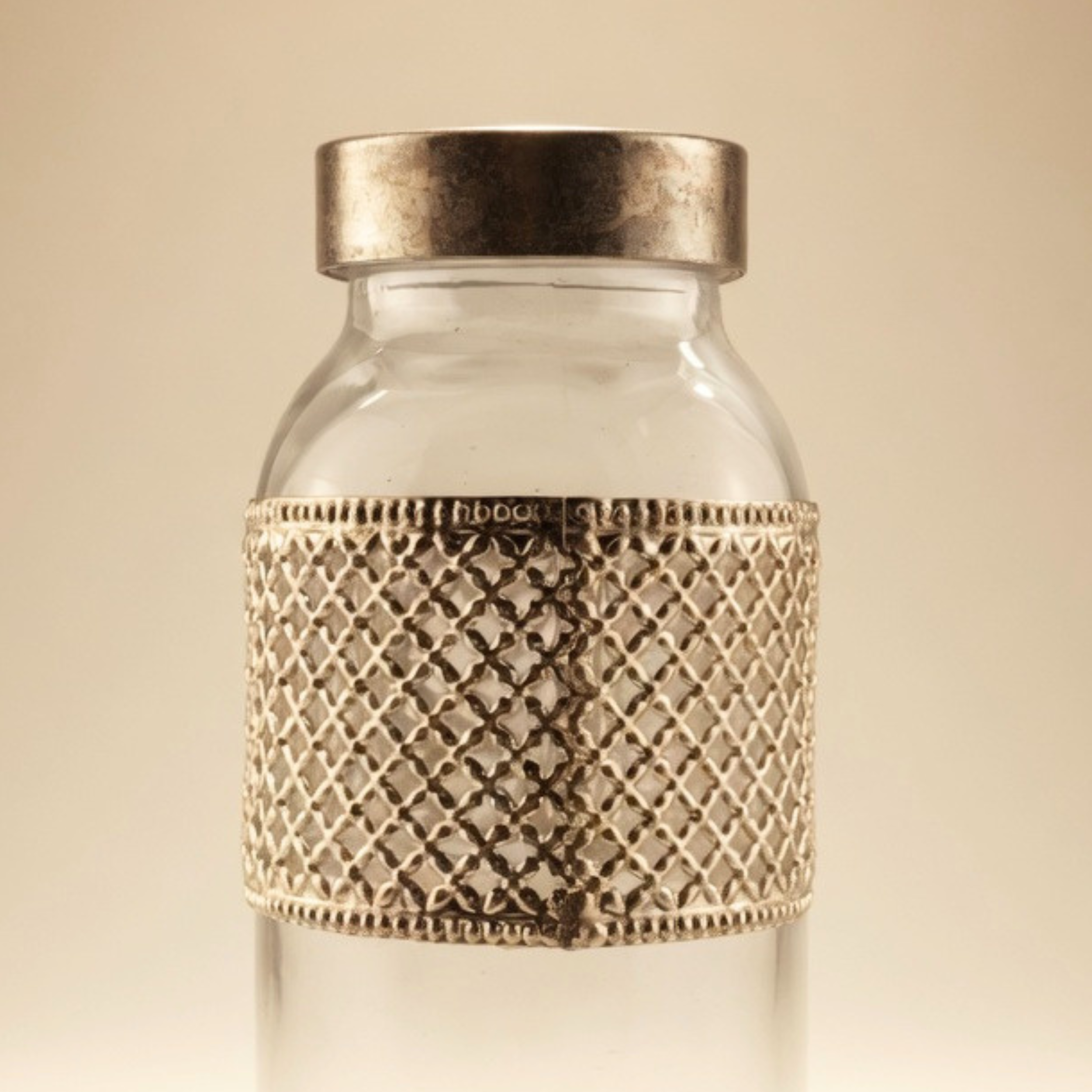 Luxury Glass Bottle & Tumbler Set | Premium Drinkware with Metal Holder
