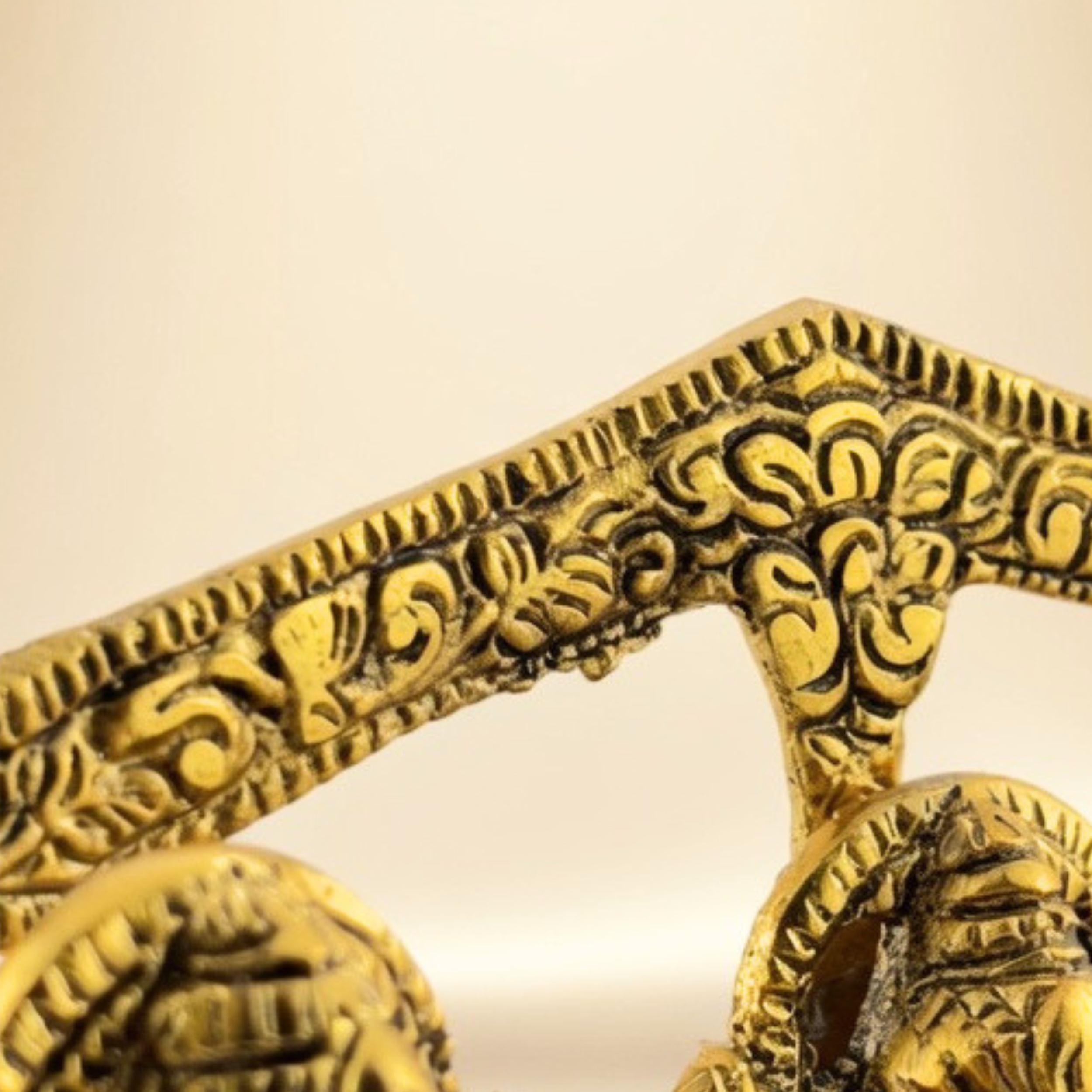 Ganesha Lakshmi Saraswati Diya Stand | Handmade Brass Puja Decor