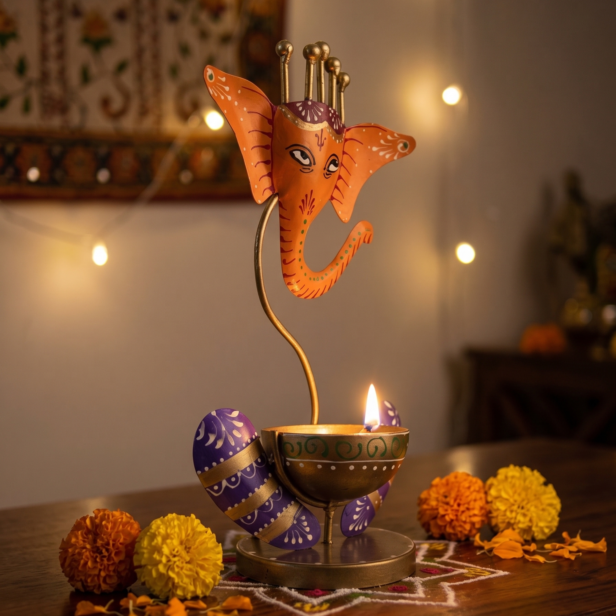 Handcrafted Lord Ganesha Decorative Bowl | Premium Spiritual Home Decor | Gulabi Craft
