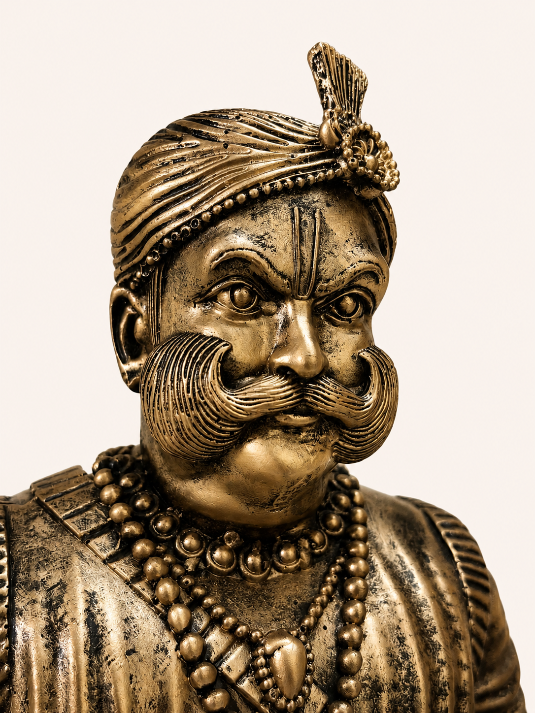 Maharaja Surajmal Bust Statue - Antique Finish Handcrafted Home Decor & Gifting by Gulabi Craft