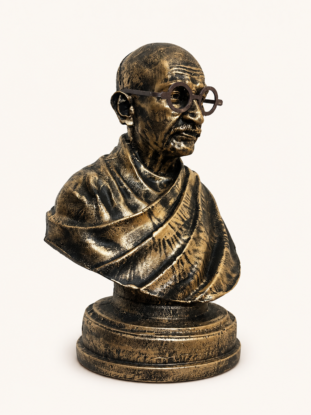 Mahatma Gandhi Bust Statue - Antique Finish Handcrafted Table Decor & Inspirational Gift Item by Gulabi Craft