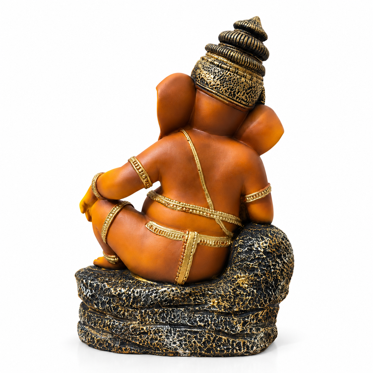 Gulabi Craft Lord Ganesha Idol – Handcrafted Antique Gold Ganpati Statue for Home, Pooja Room & Gifting (41 cm)