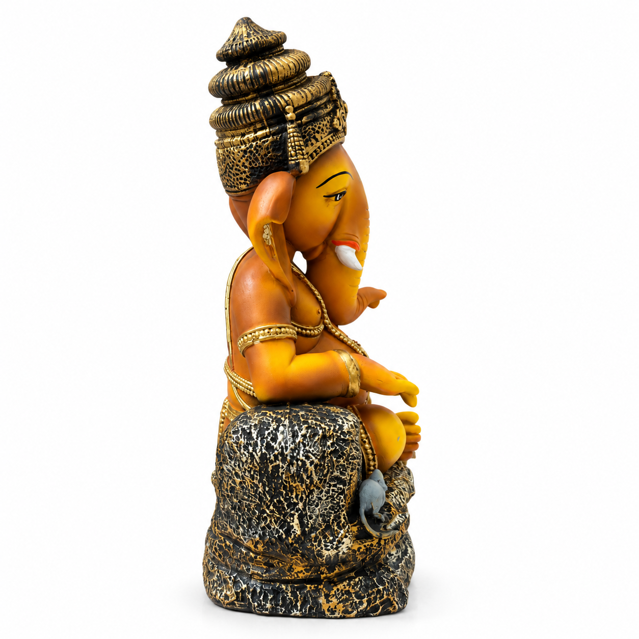 Gulabi Craft Lord Ganesha Idol – Handcrafted Antique Gold Ganpati Statue for Home, Pooja Room & Gifting (41 cm)