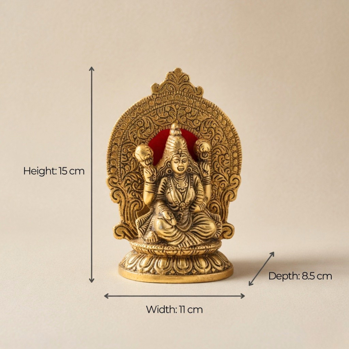 Gulabi Craft Kamal Mehrab Laxmi Ganesha Idol Set – Antique Gold Finish Pooja Room Decor &amp; Auspicious Gift Item